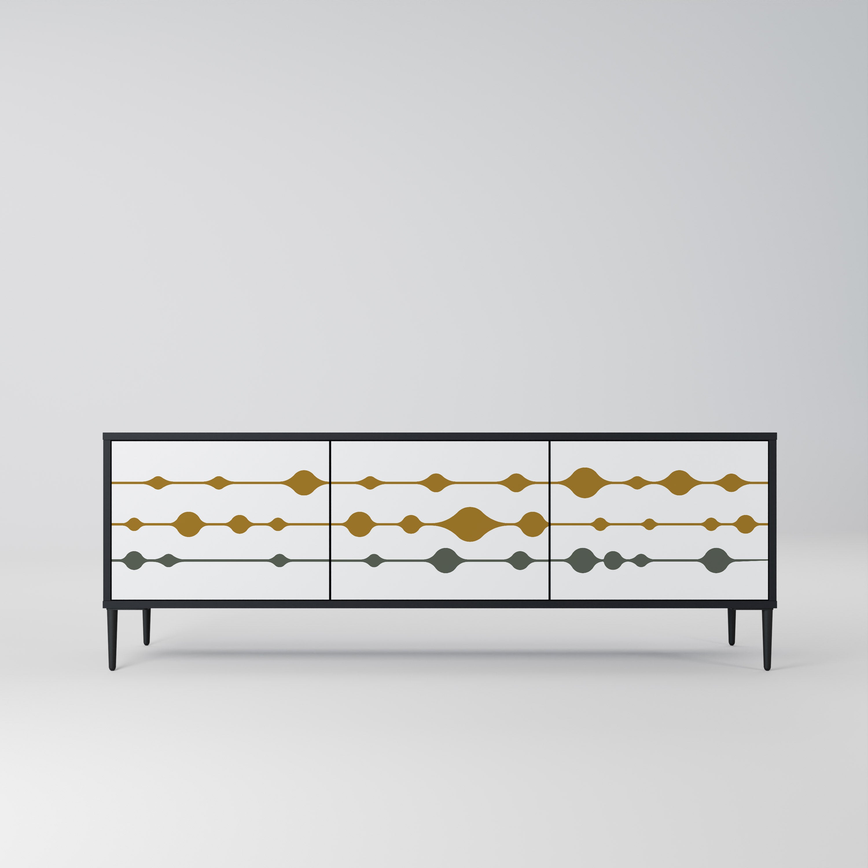 Meuble TV 3 portes VIVID TONE finition noire