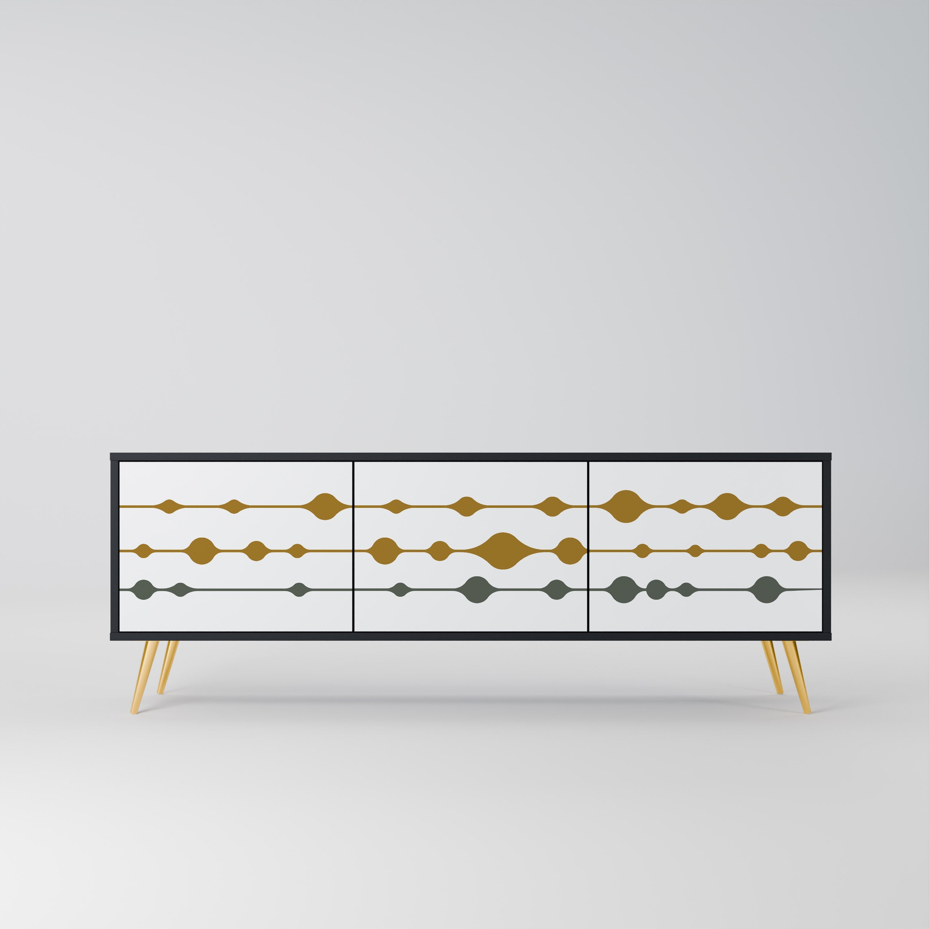 Meuble TV 3 portes VIVID TONE finition noire