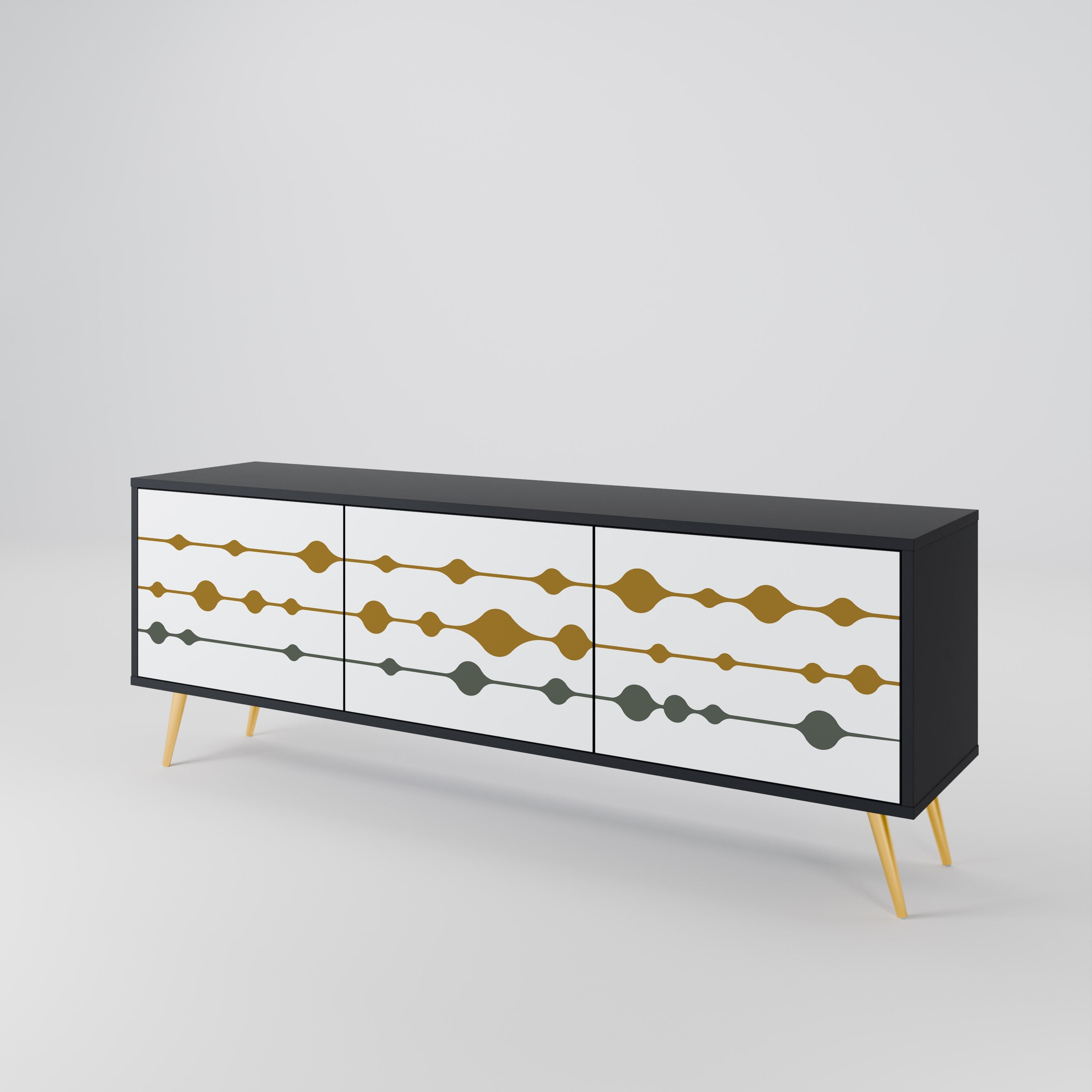 Meuble TV 3 portes VIVID TONE finition noire