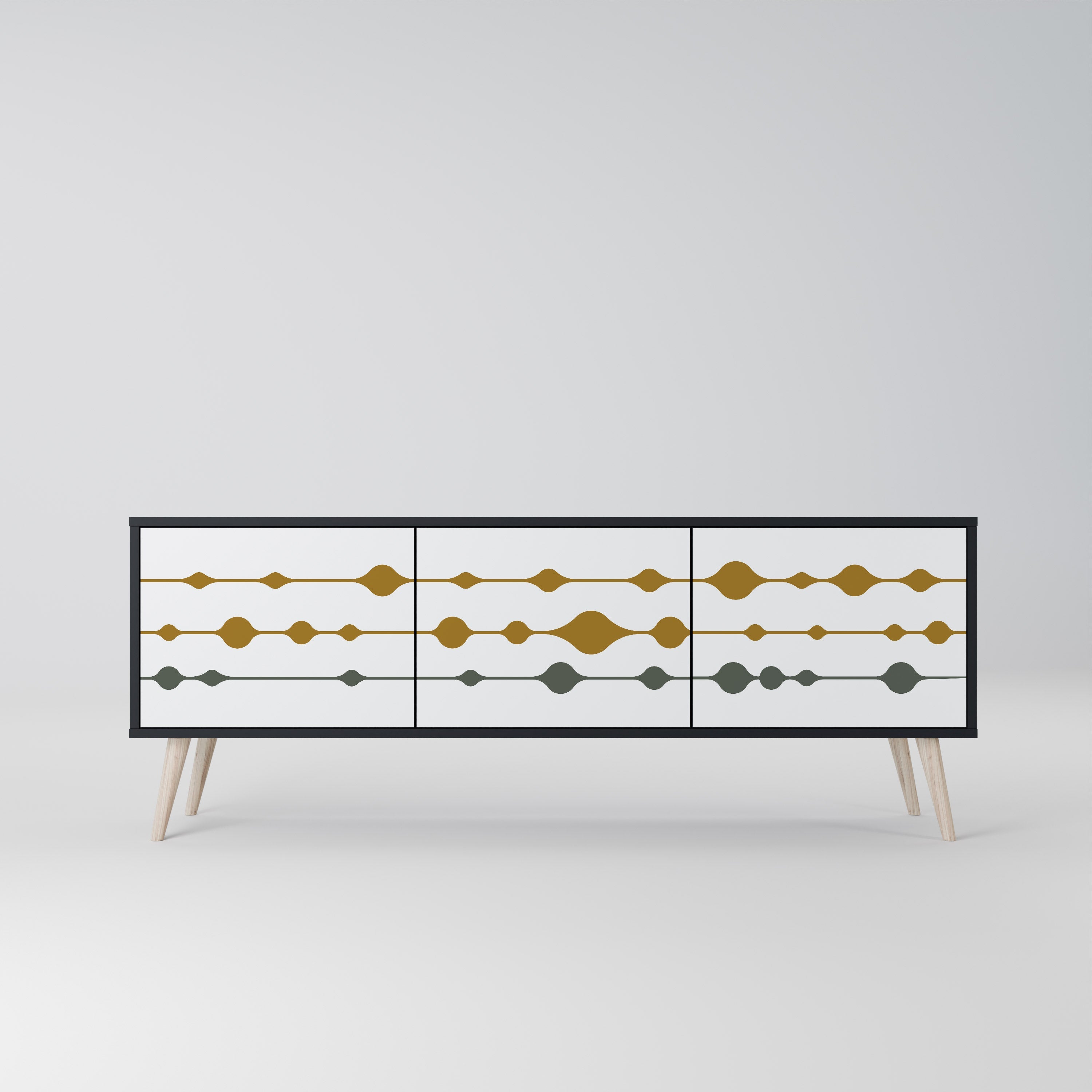 Meuble TV 3 portes VIVID TONE finition noire