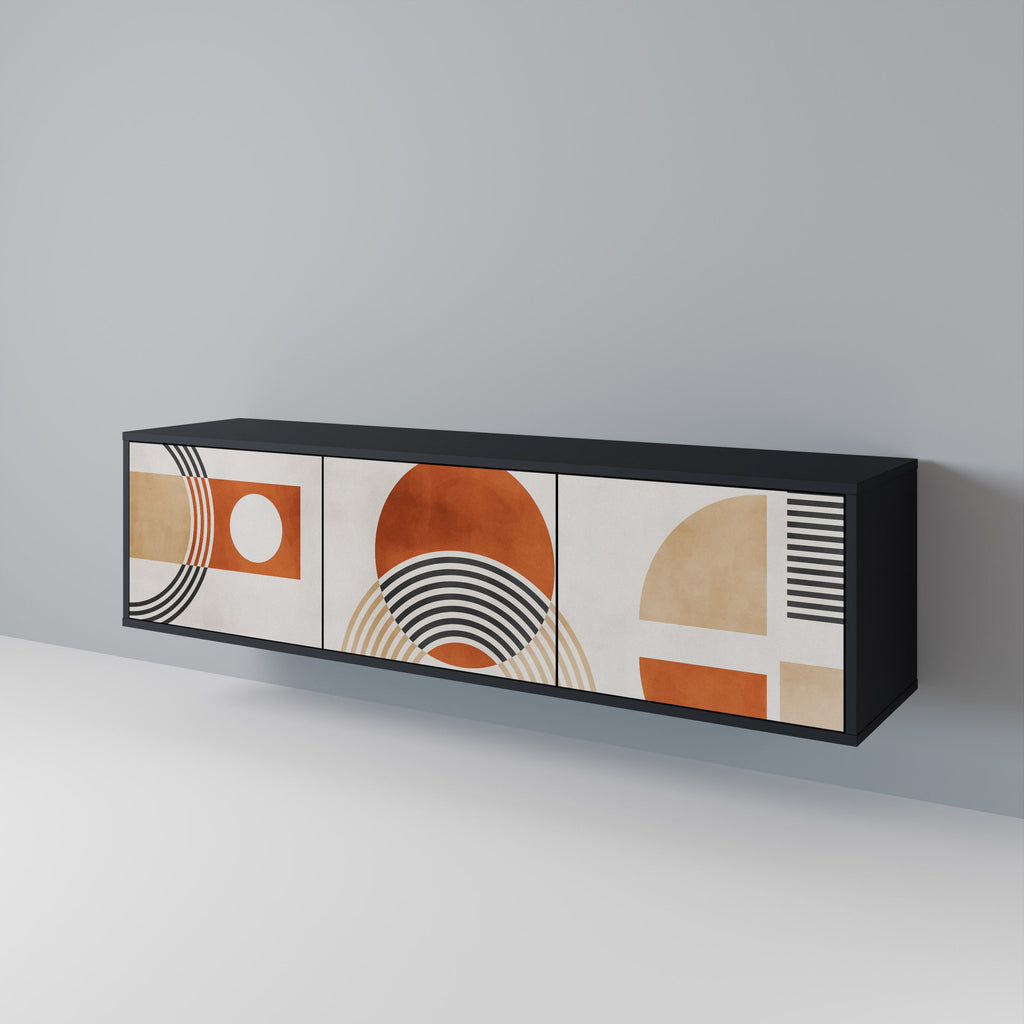 Meuble TV 3 portes SPACE AROUND en finition noire