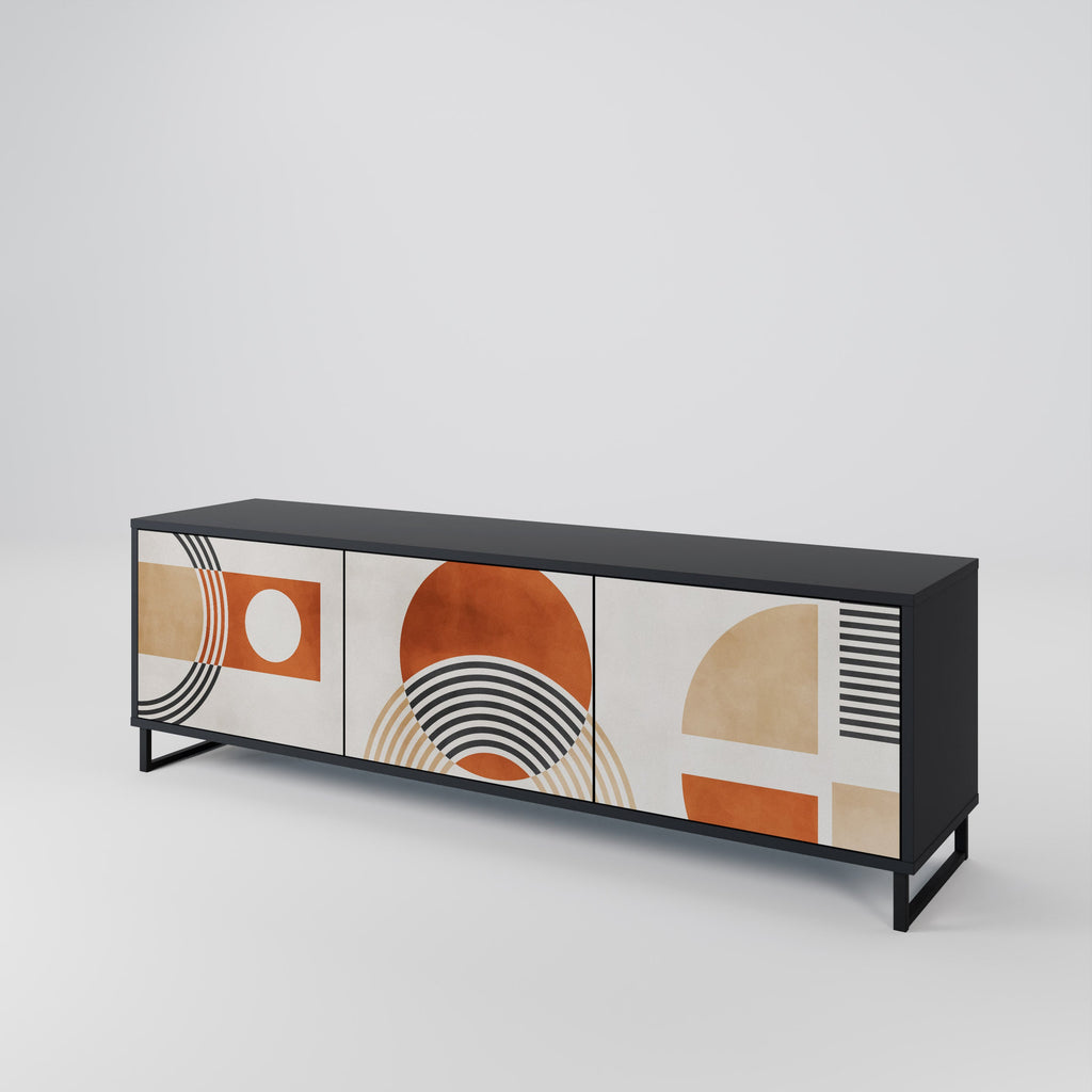 Meuble TV 3 portes SPACE AROUND en finition noire