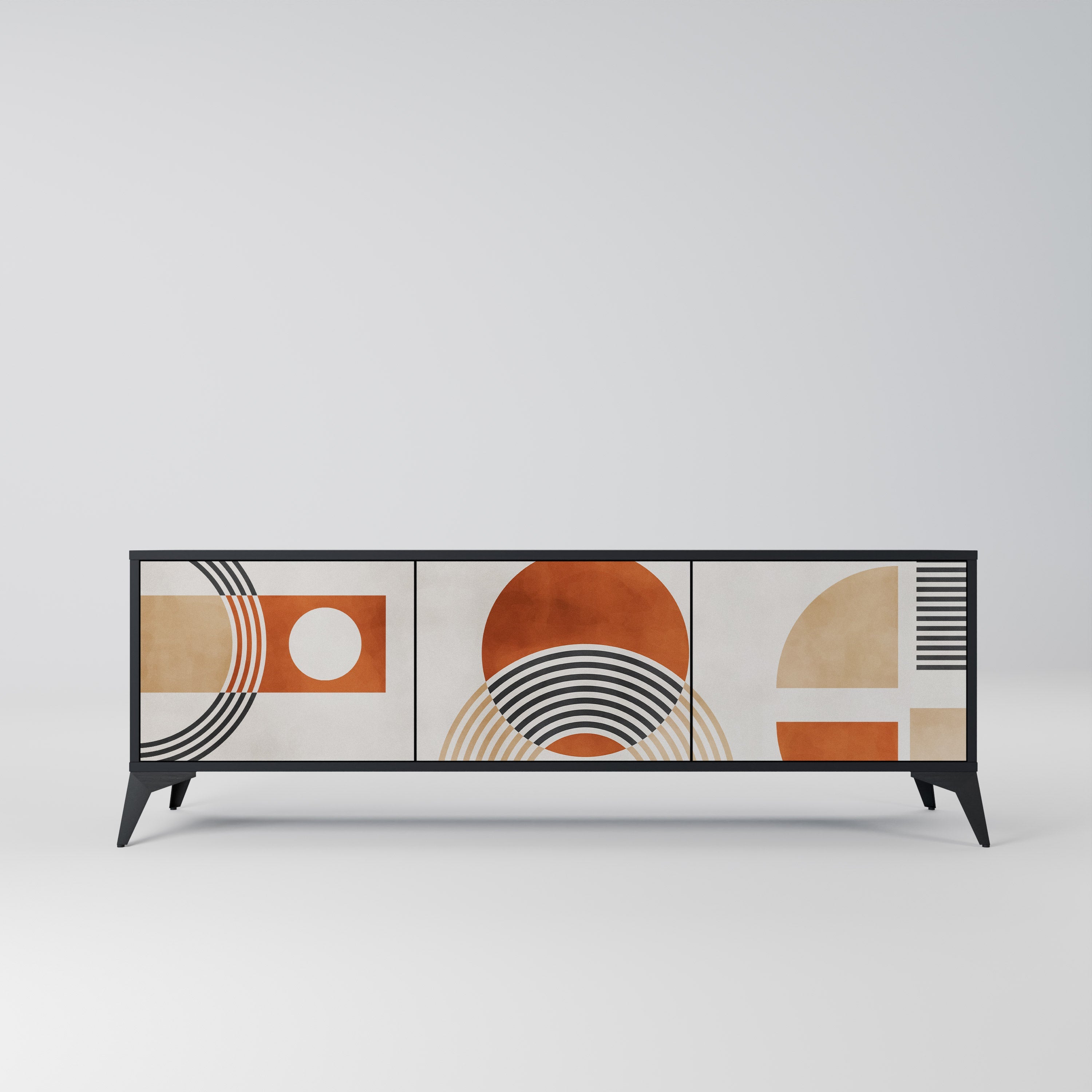 Meuble TV 3 portes SPACE AROUND en finition noire