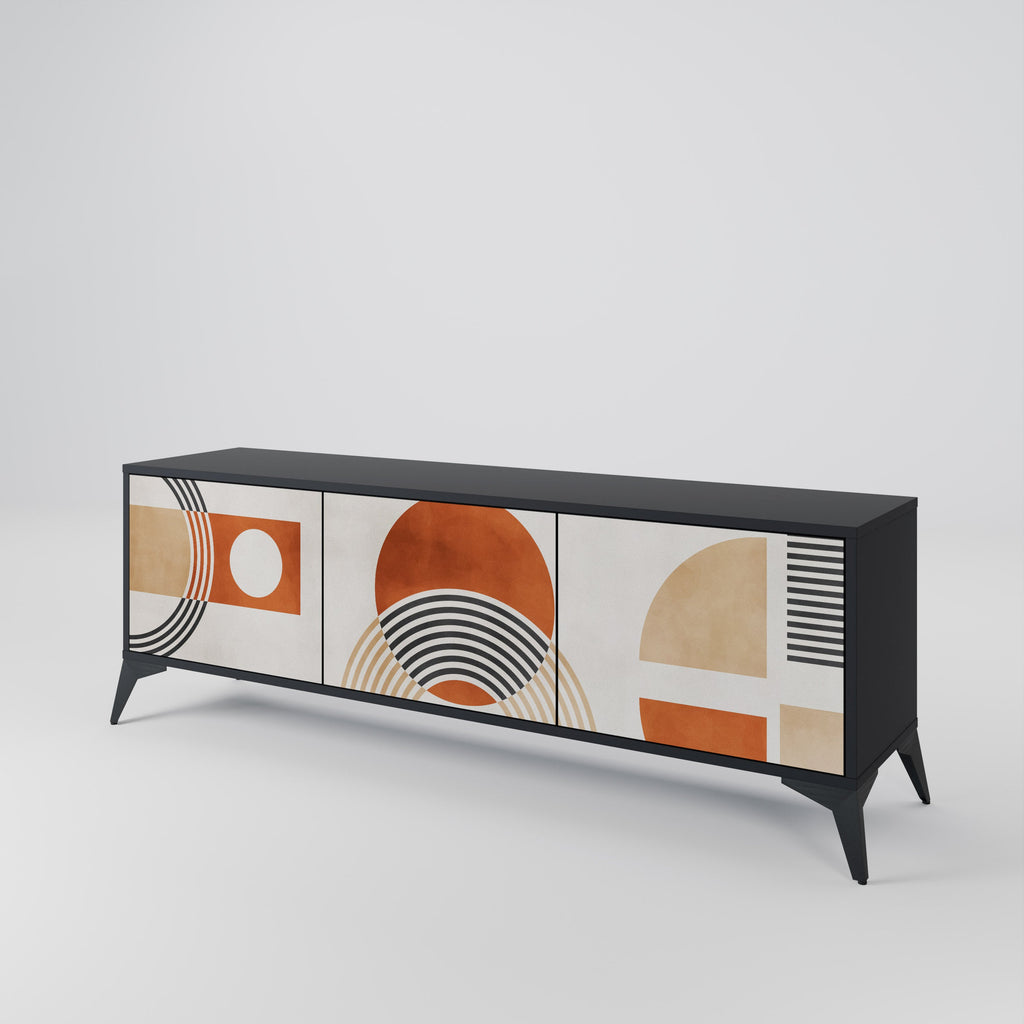 Meuble TV 3 portes SPACE AROUND en finition noire