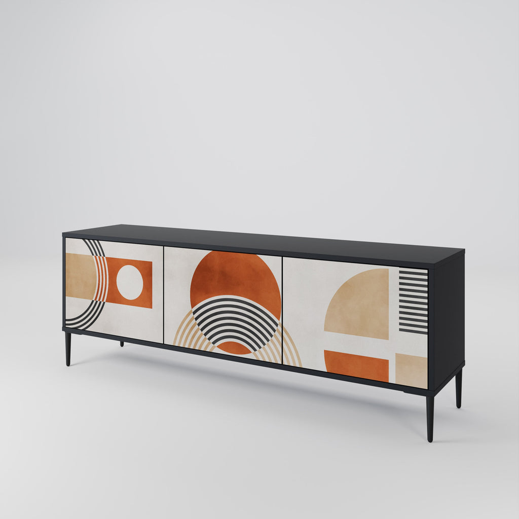 Meuble TV 3 portes SPACE AROUND en finition noire