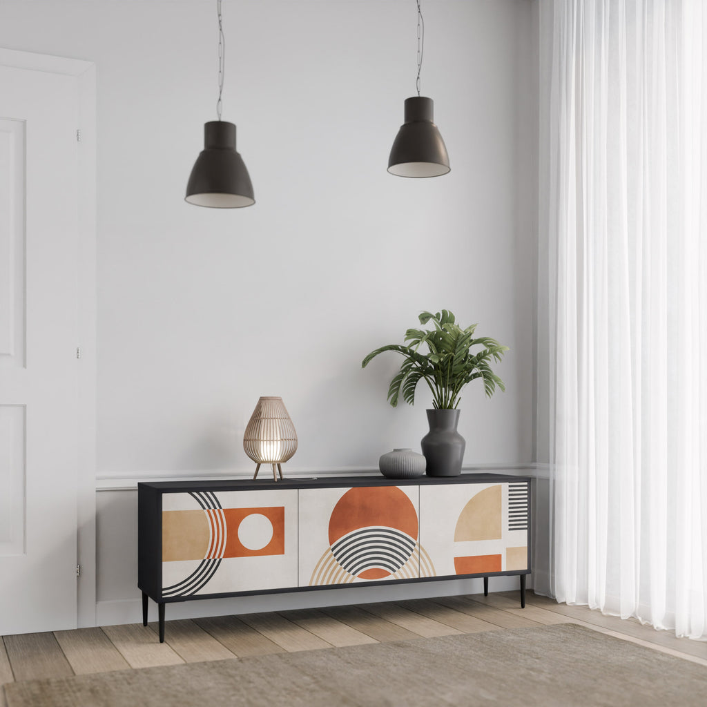 Meuble TV 3 portes SPACE AROUND en finition noire