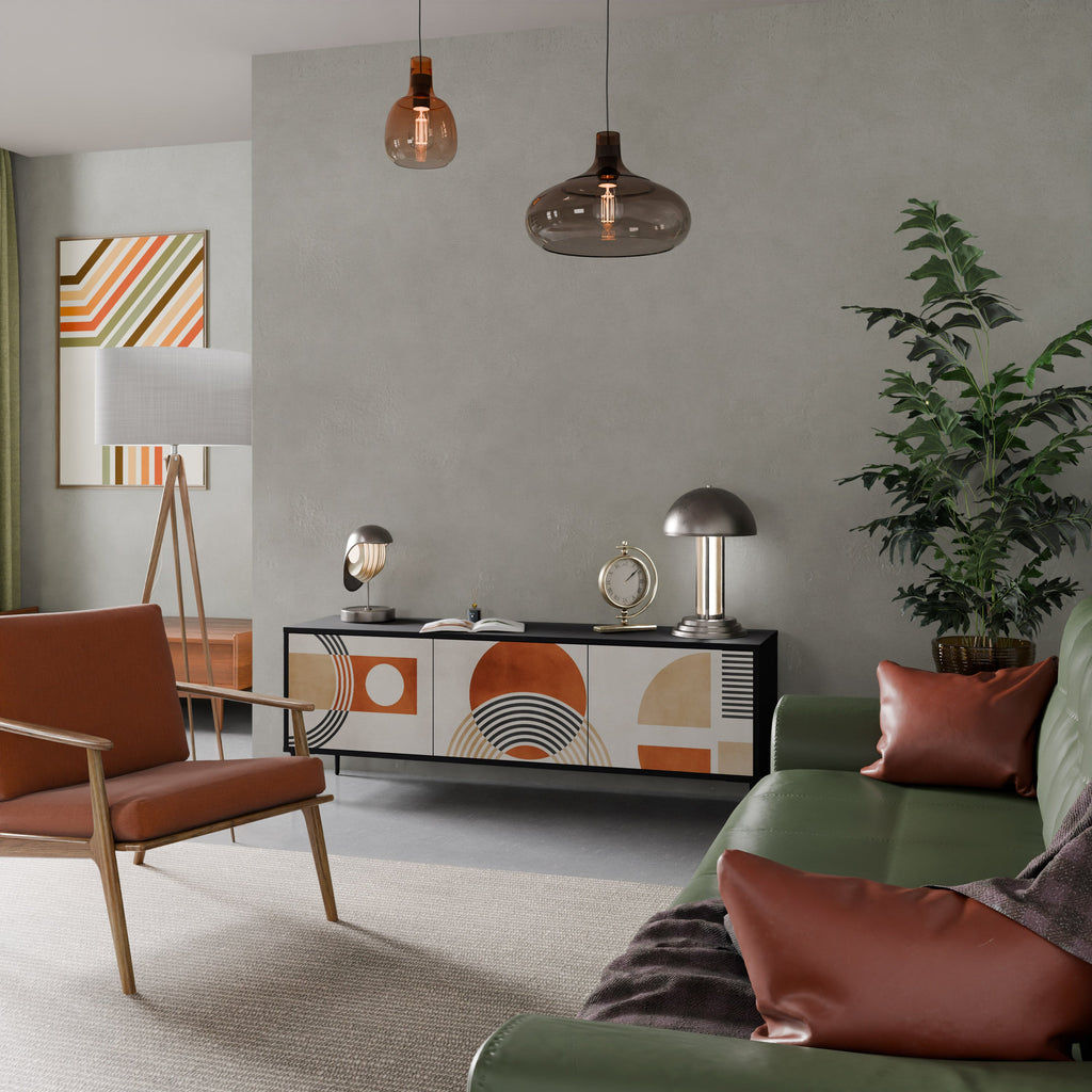 Meuble TV 3 portes SPACE AROUND en finition noire