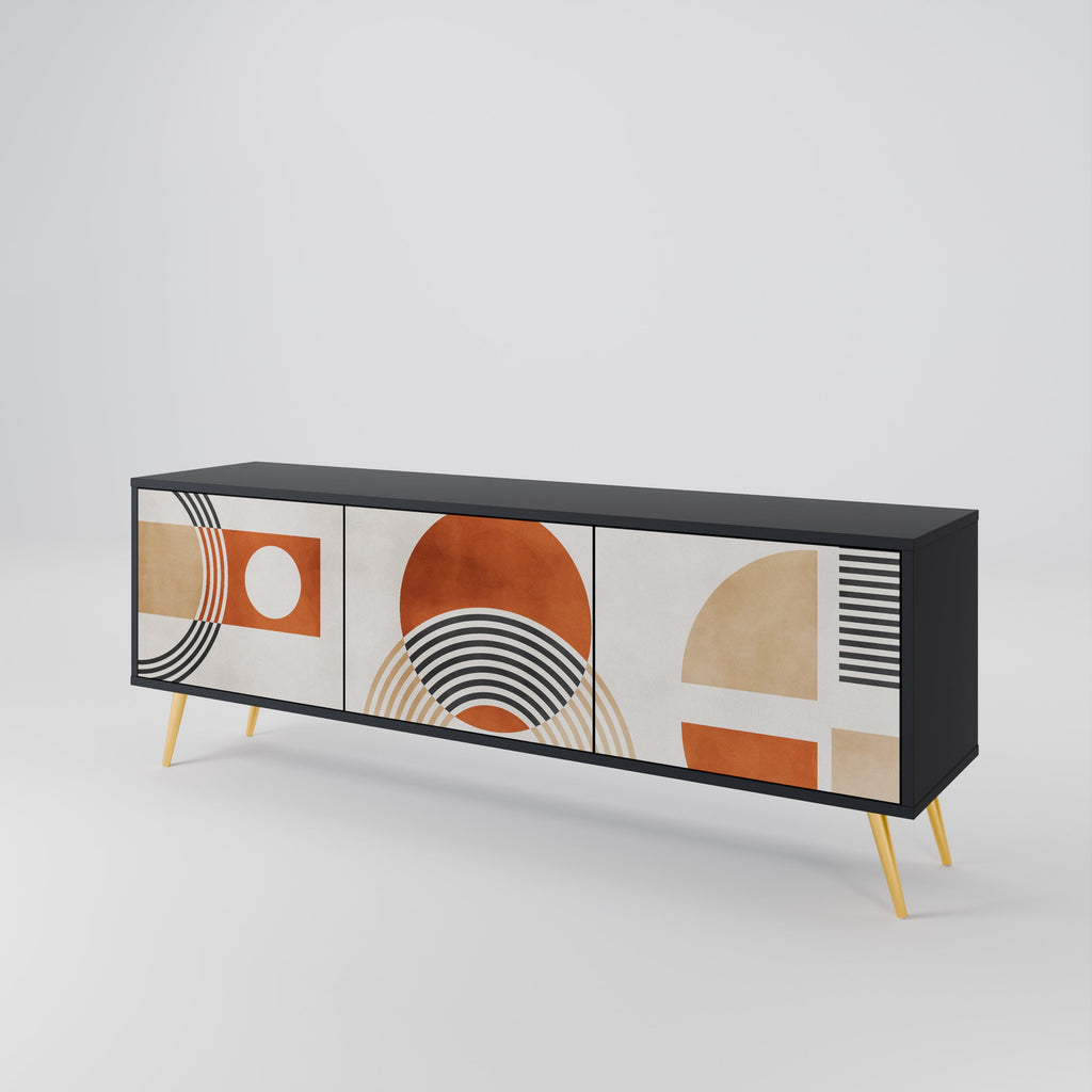 Meuble TV 3 portes SPACE AROUND en finition noire