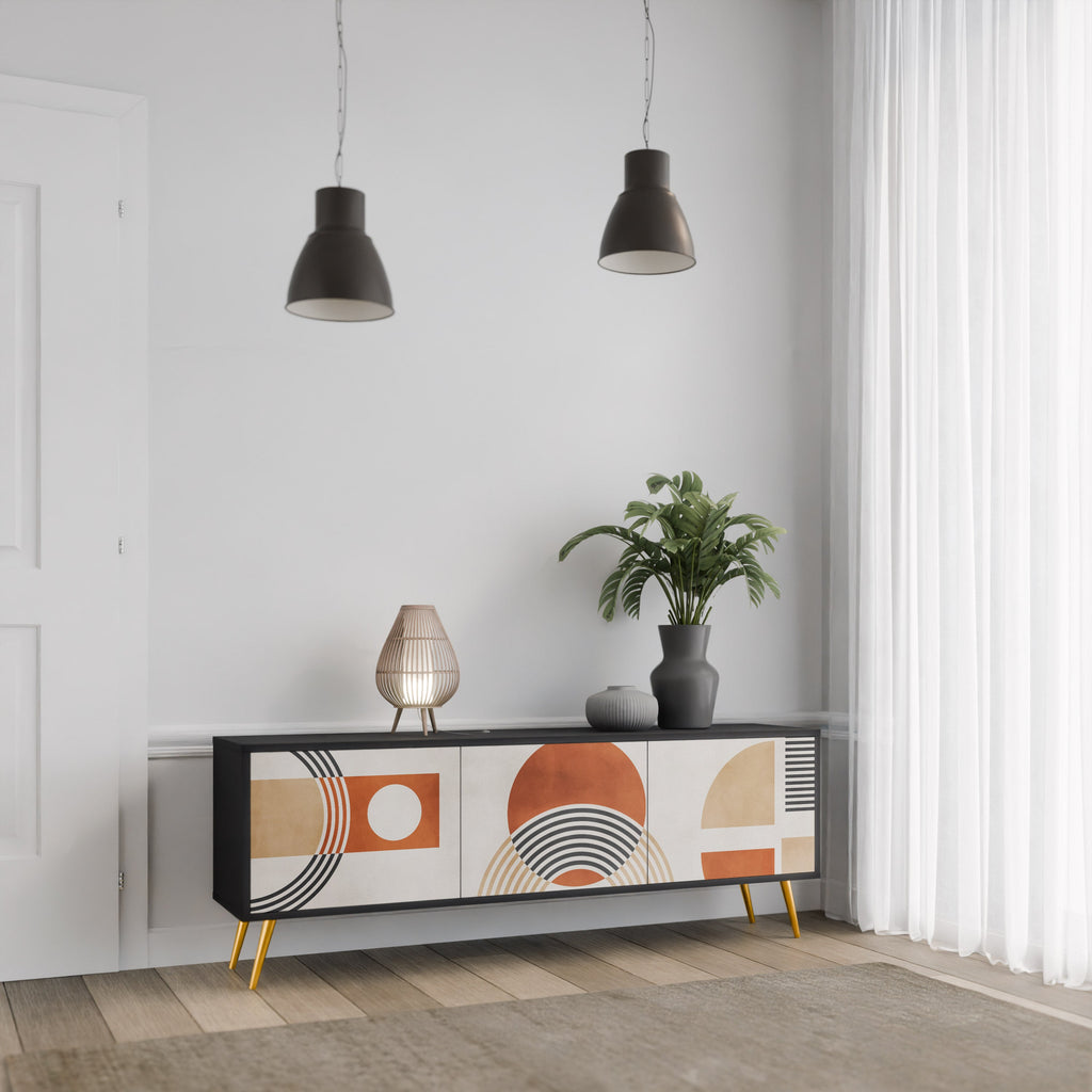 Meuble TV 3 portes SPACE AROUND en finition noire