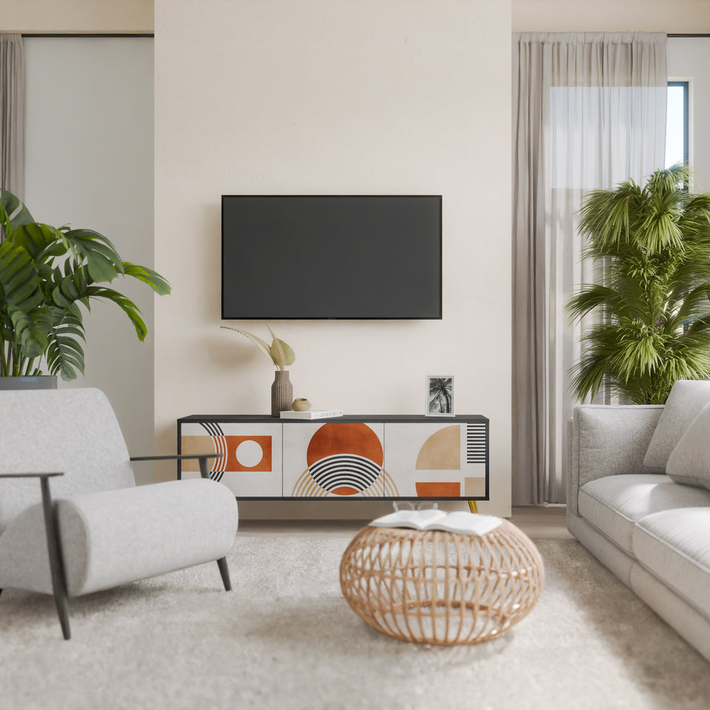 Meuble TV 3 portes SPACE AROUND en finition noire