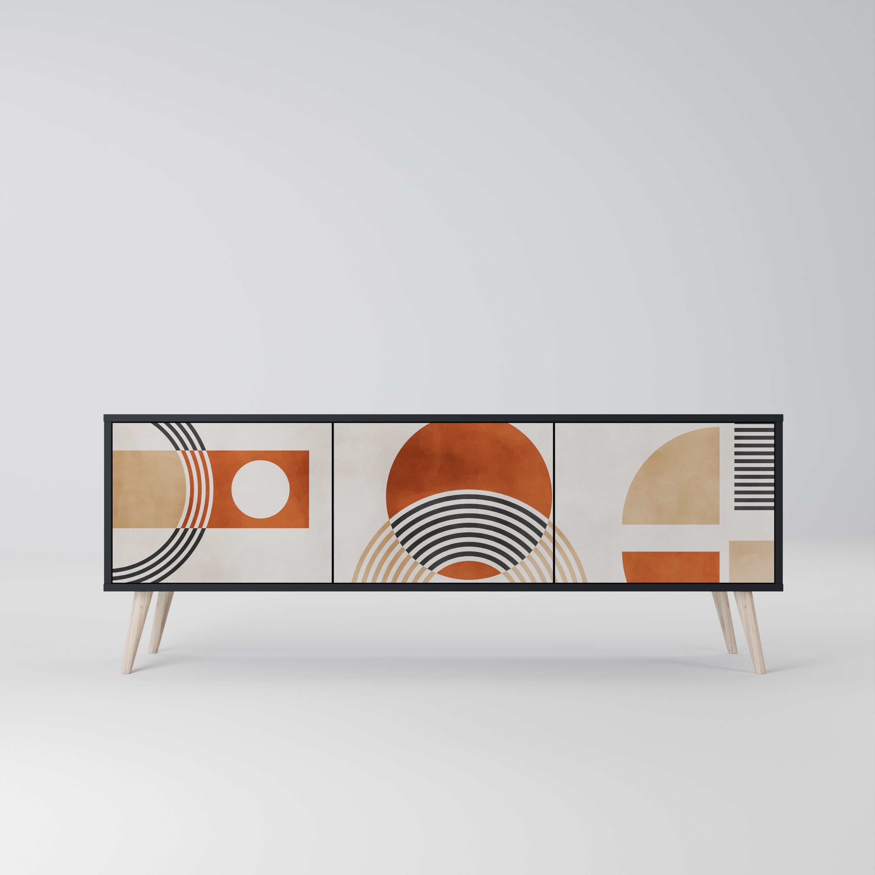 Meuble TV 3 portes SPACE AROUND en finition noire