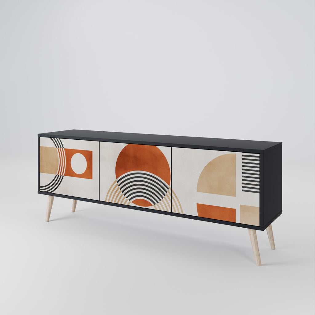 Meuble TV 3 portes SPACE AROUND en finition noire