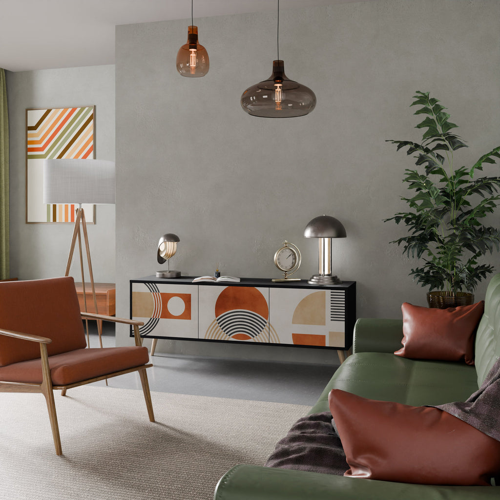 Meuble TV 3 portes SPACE AROUND en finition noire