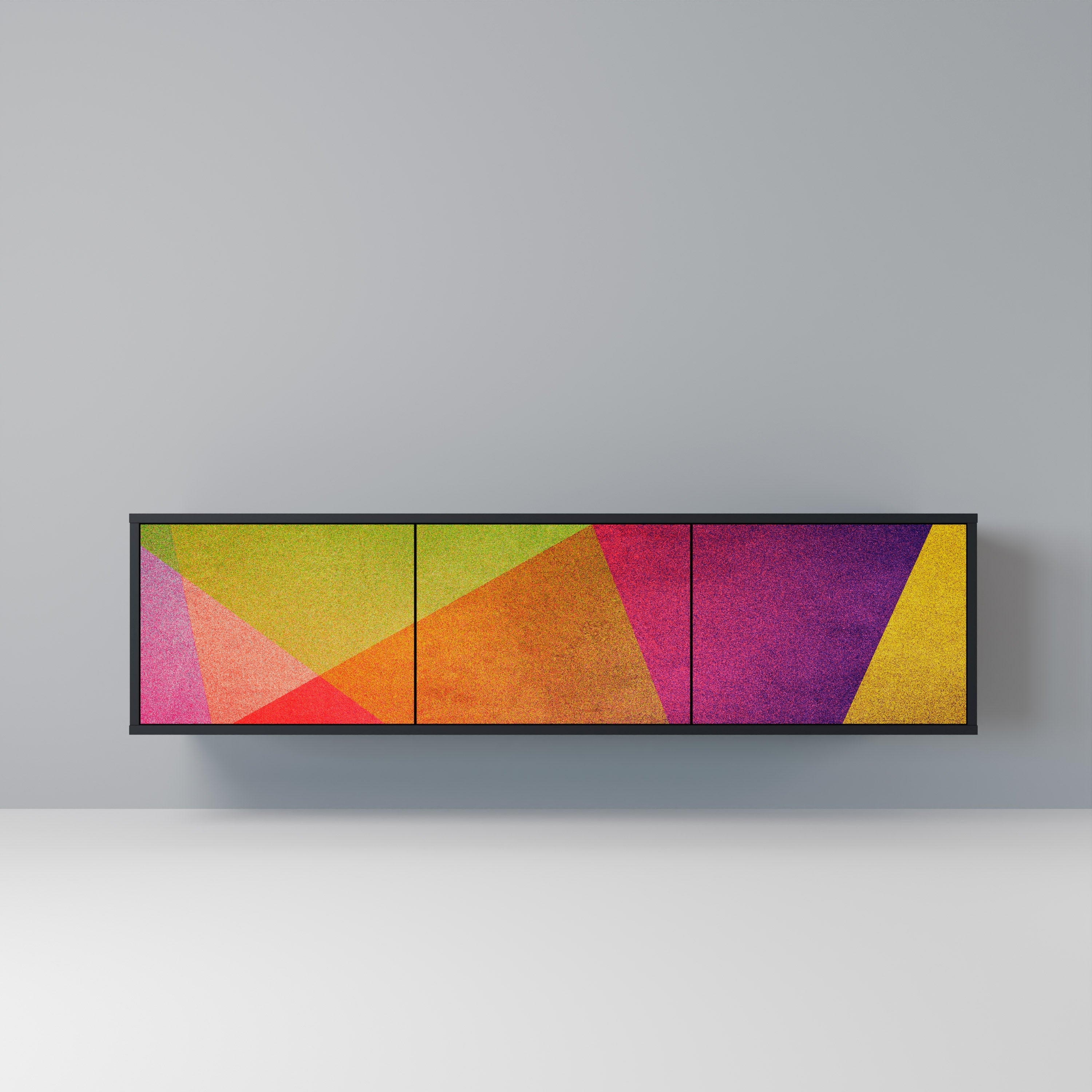 Meuble TV 3 portes VIVID GEOMETRY finition noire