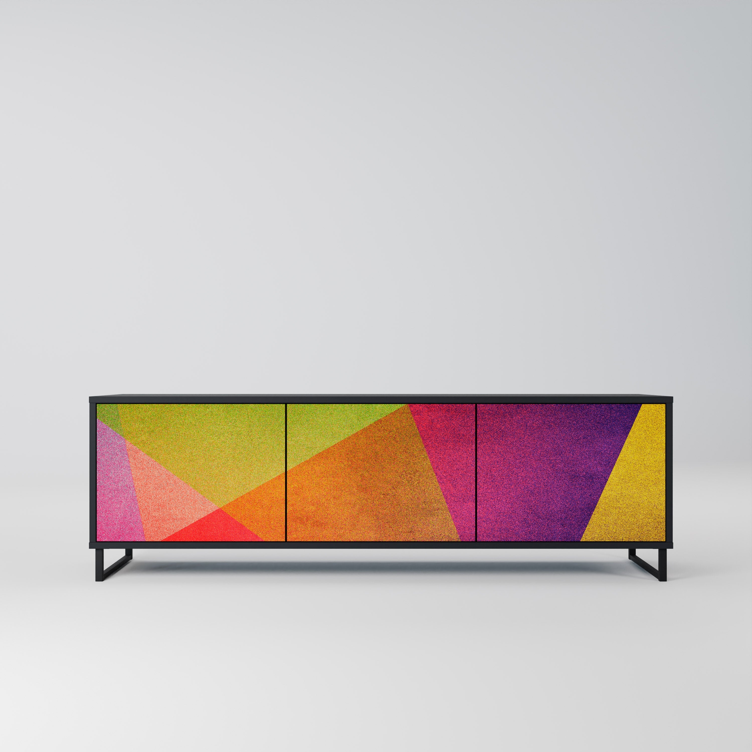 Meuble TV 3 portes VIVID GEOMETRY finition noire