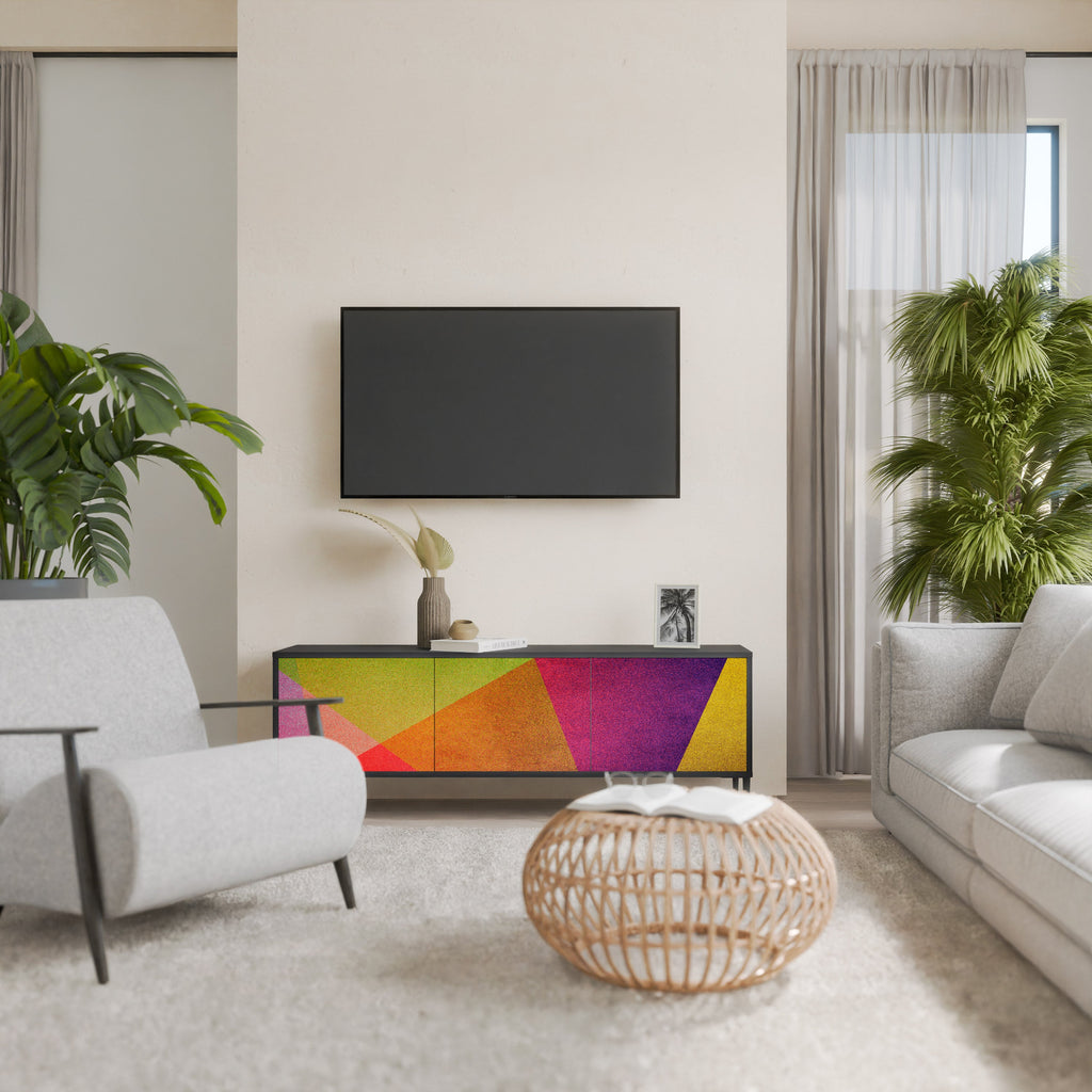 Meuble TV 3 portes VIVID GEOMETRY finition noire