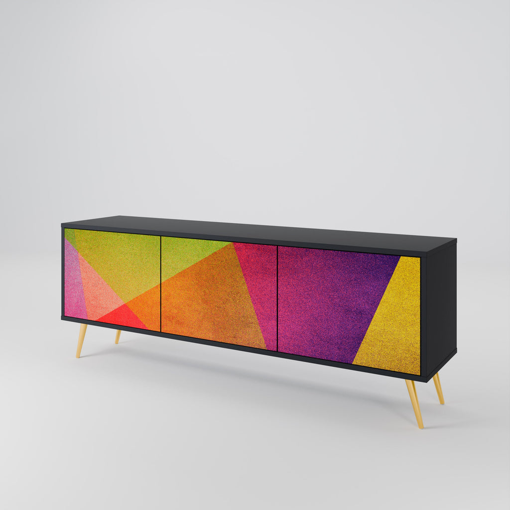 Meuble TV 3 portes VIVID GEOMETRY finition noire