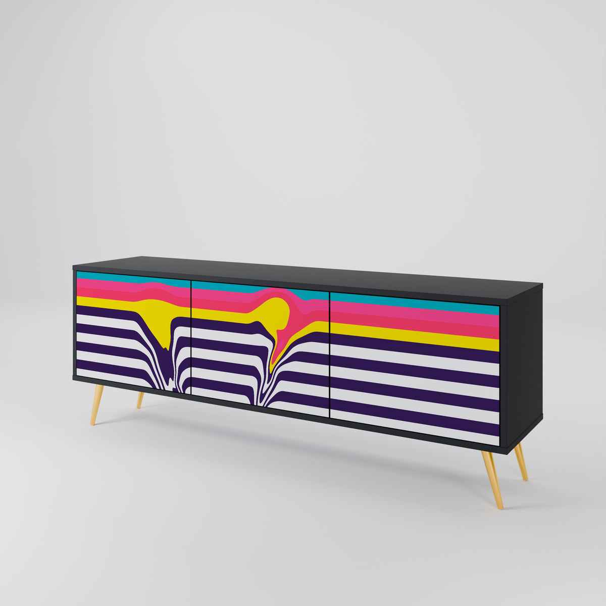 TONE COLLAPSE 3-Door TV Cabinet