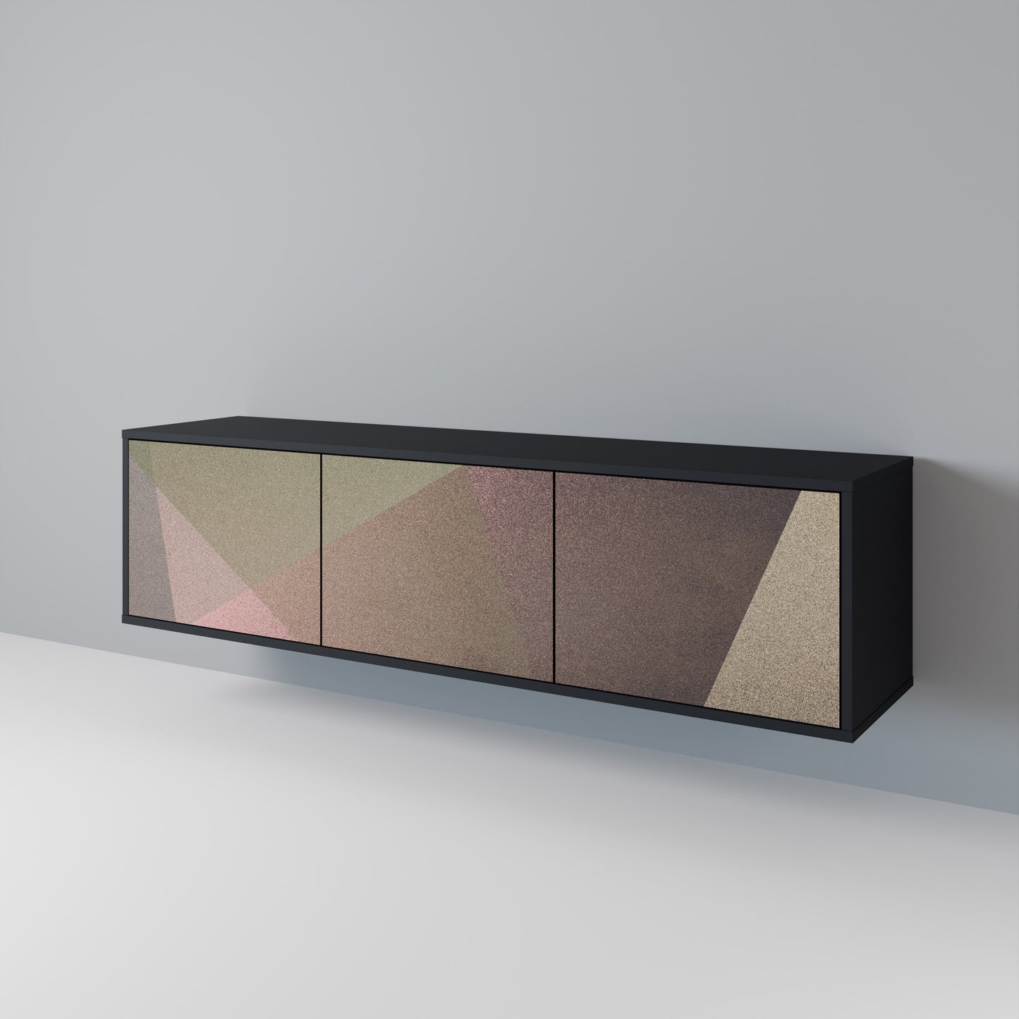 BEIGE GEOMETRY 3-Door TV Cabinet