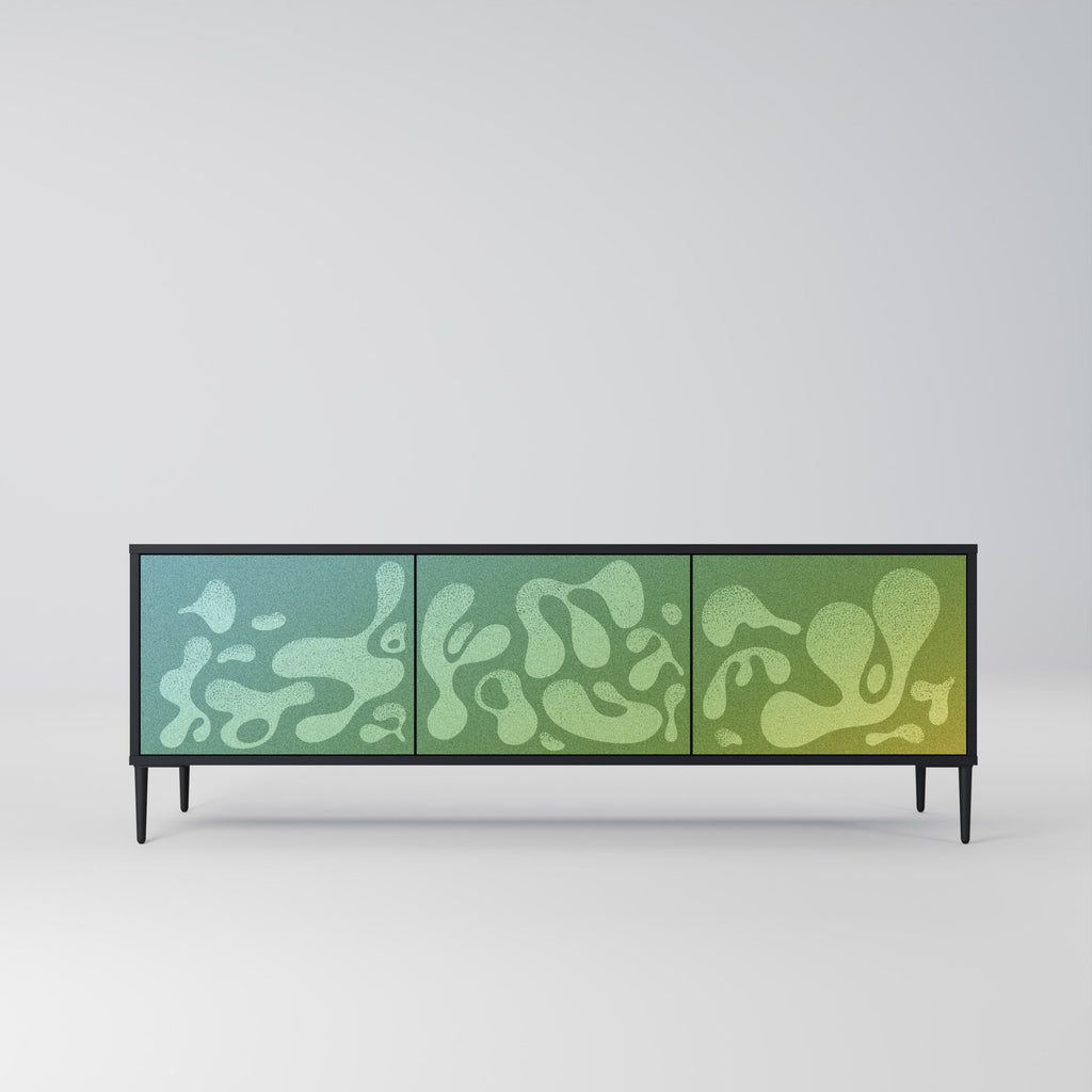 Meuble TV 3 portes IRREGULAR BLUE en finition noire