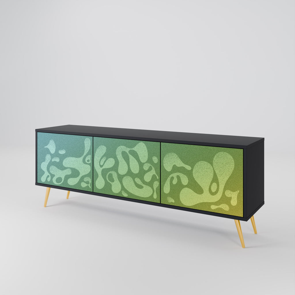 Meuble TV 3 portes IRREGULAR BLUE en finition noire