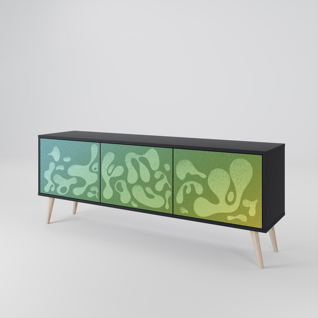 Meuble TV 3 portes IRREGULAR BLUE en finition noire