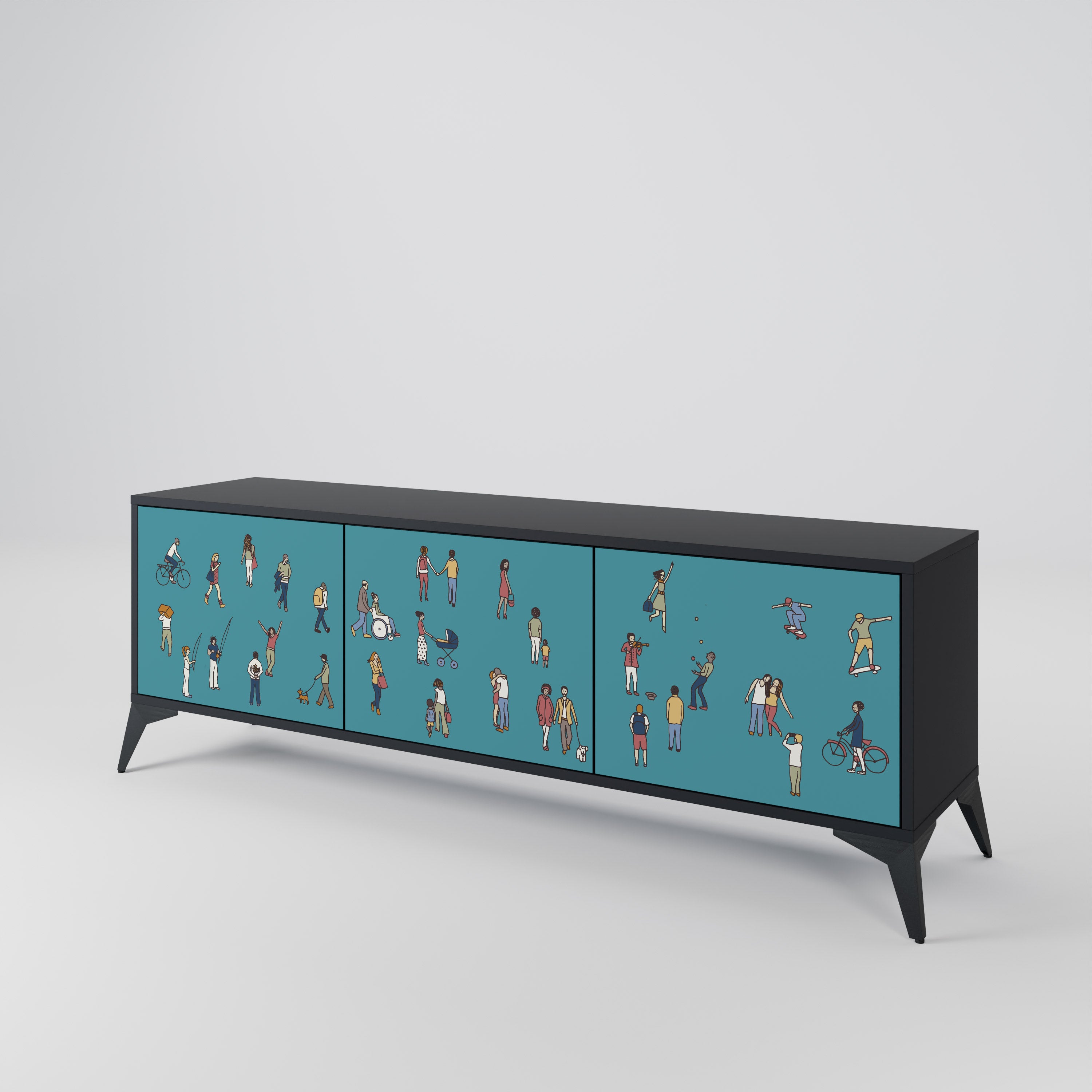 COLLECTIVE STREAM 3-Door TV Cabinet