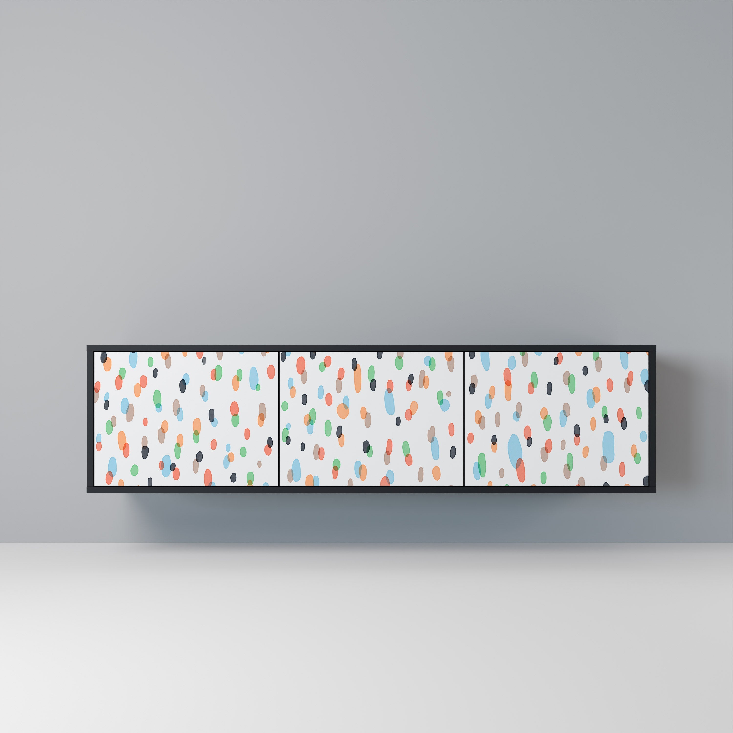 Meuble TV 3 portes ENERGETIC SPOTS finition noire