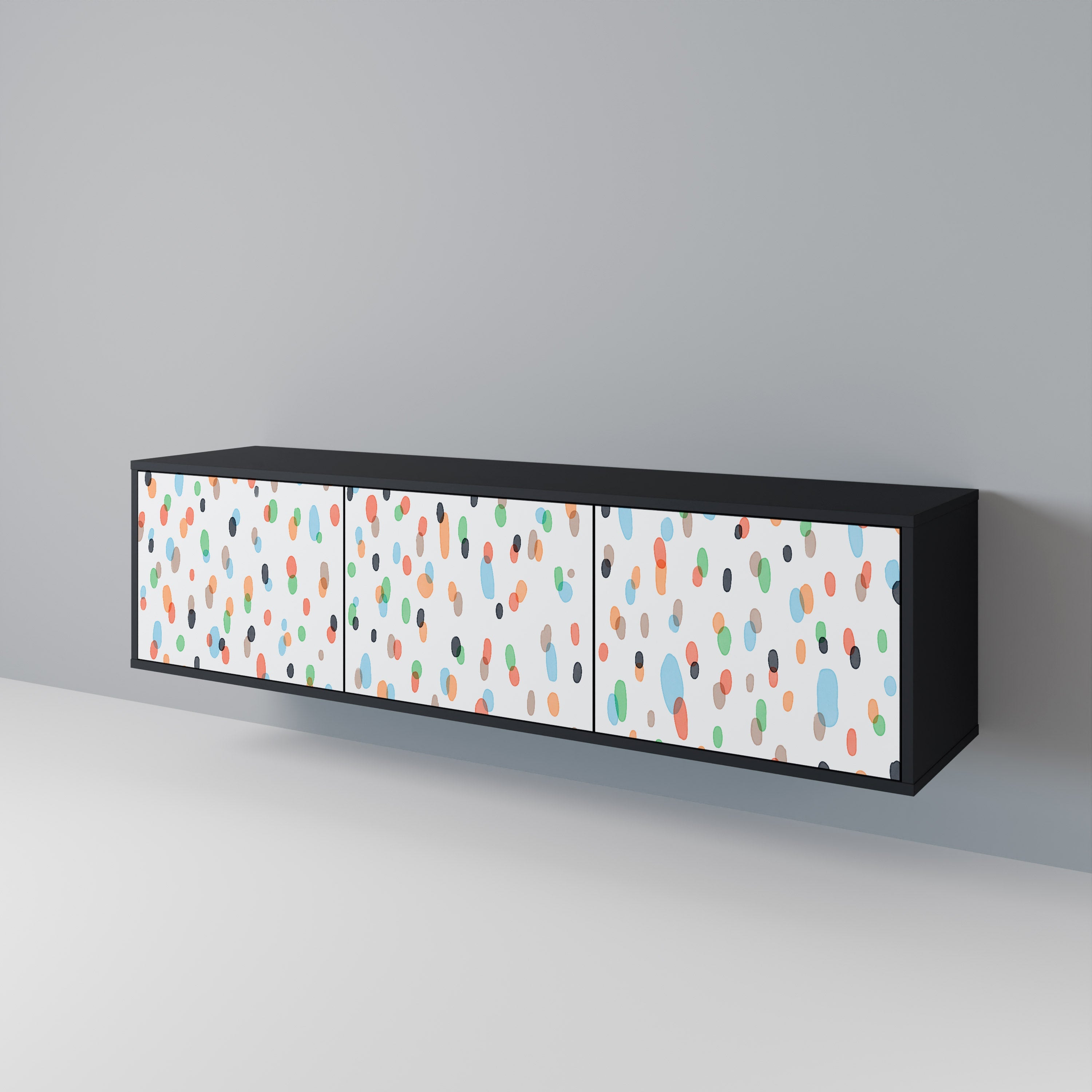 Meuble TV 3 portes ENERGETIC SPOTS finition noire