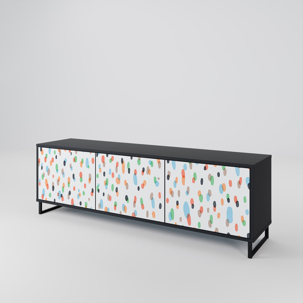 ENERGETIC SPOTS 3-Door TV Stand in Black Finish