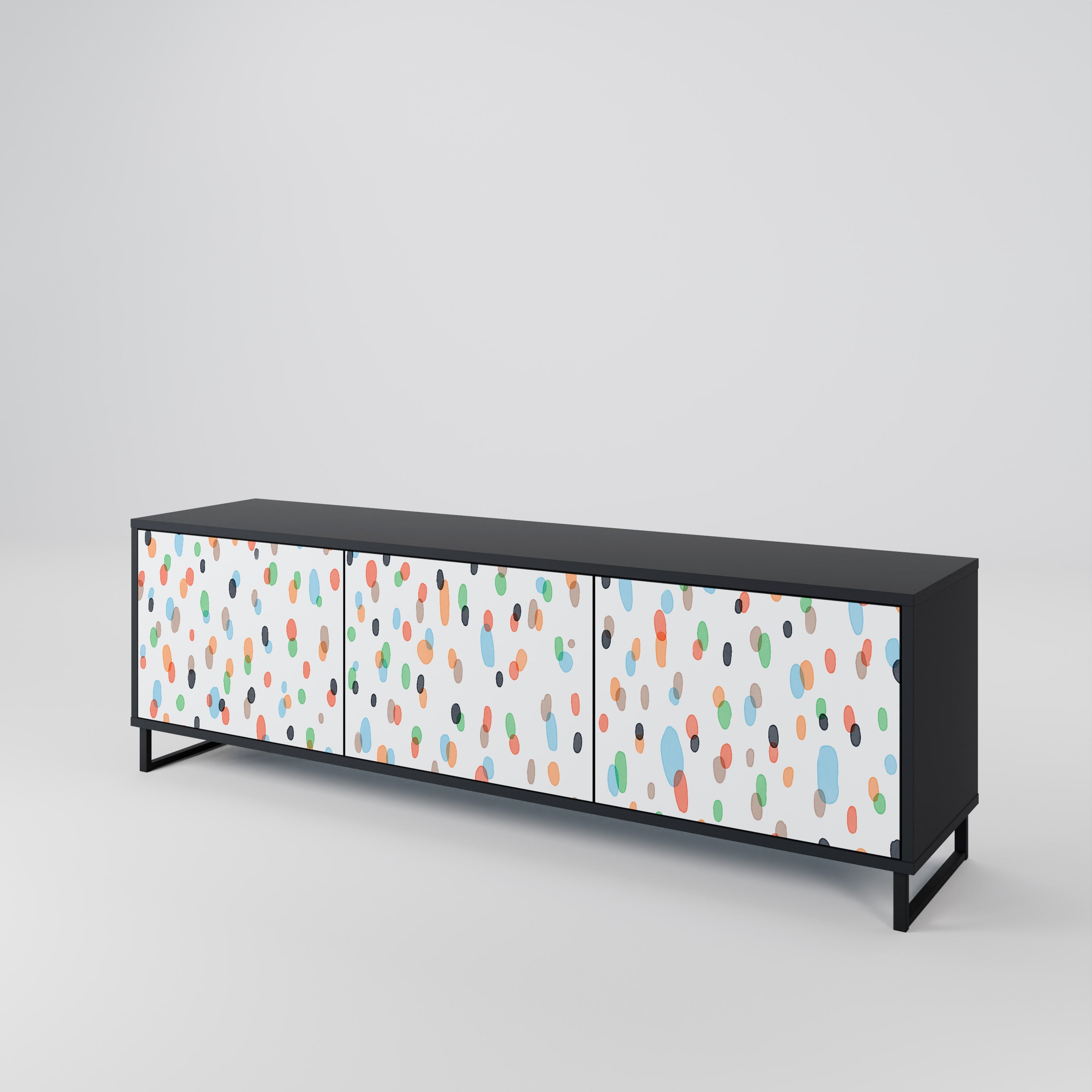 Meuble TV 3 portes ENERGETIC SPOTS finition noire