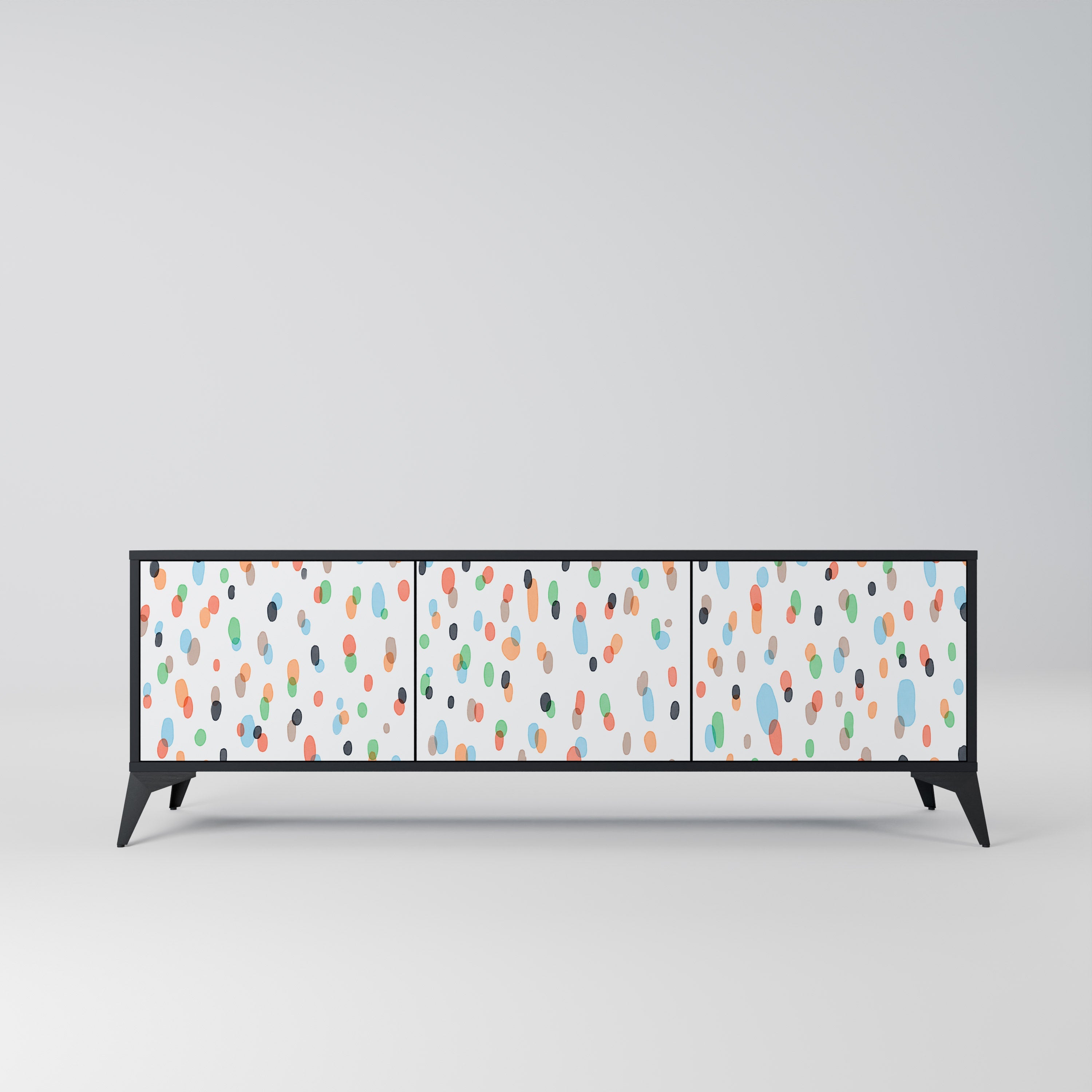 Meuble TV 3 portes ENERGETIC SPOTS finition noire