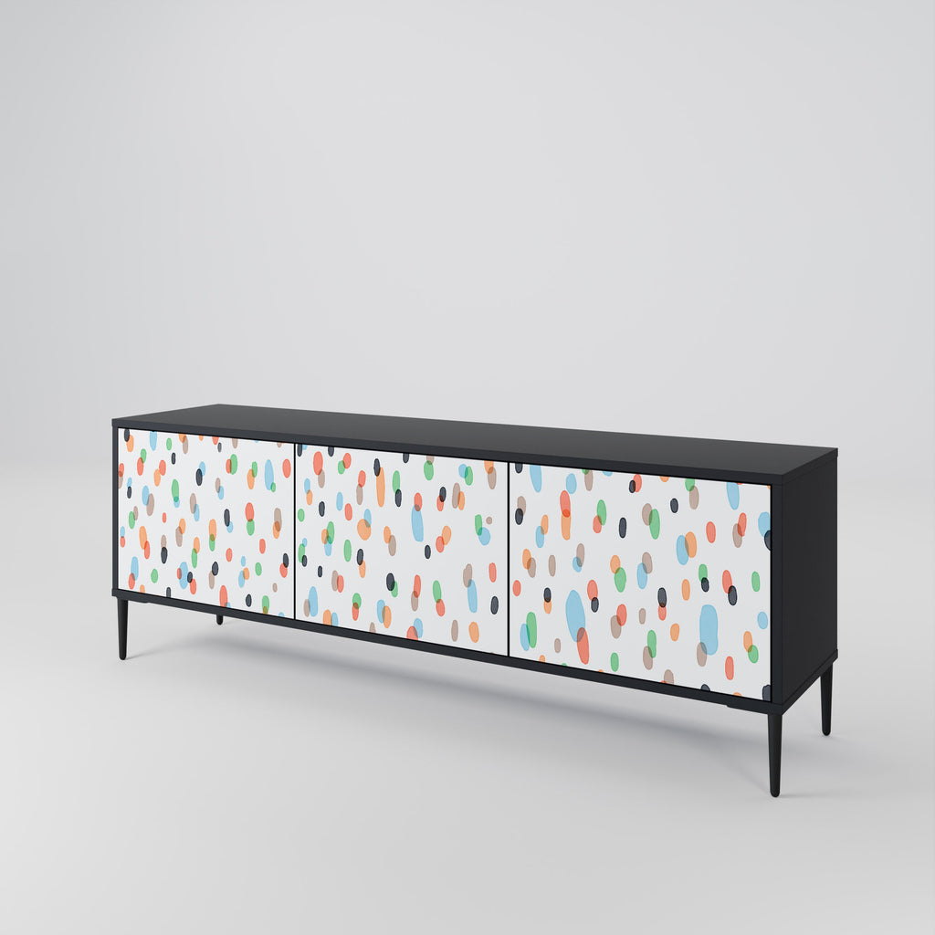 ENERGETIC SPOTS 3-Door TV Stand in Black Finish