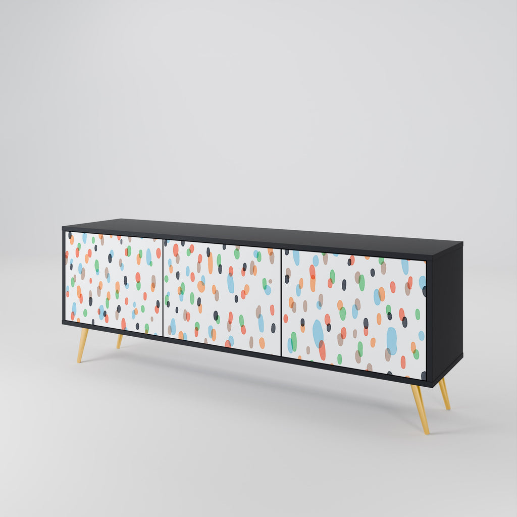 ENERGETIC SPOTS 3-Door TV Stand in Black Finish