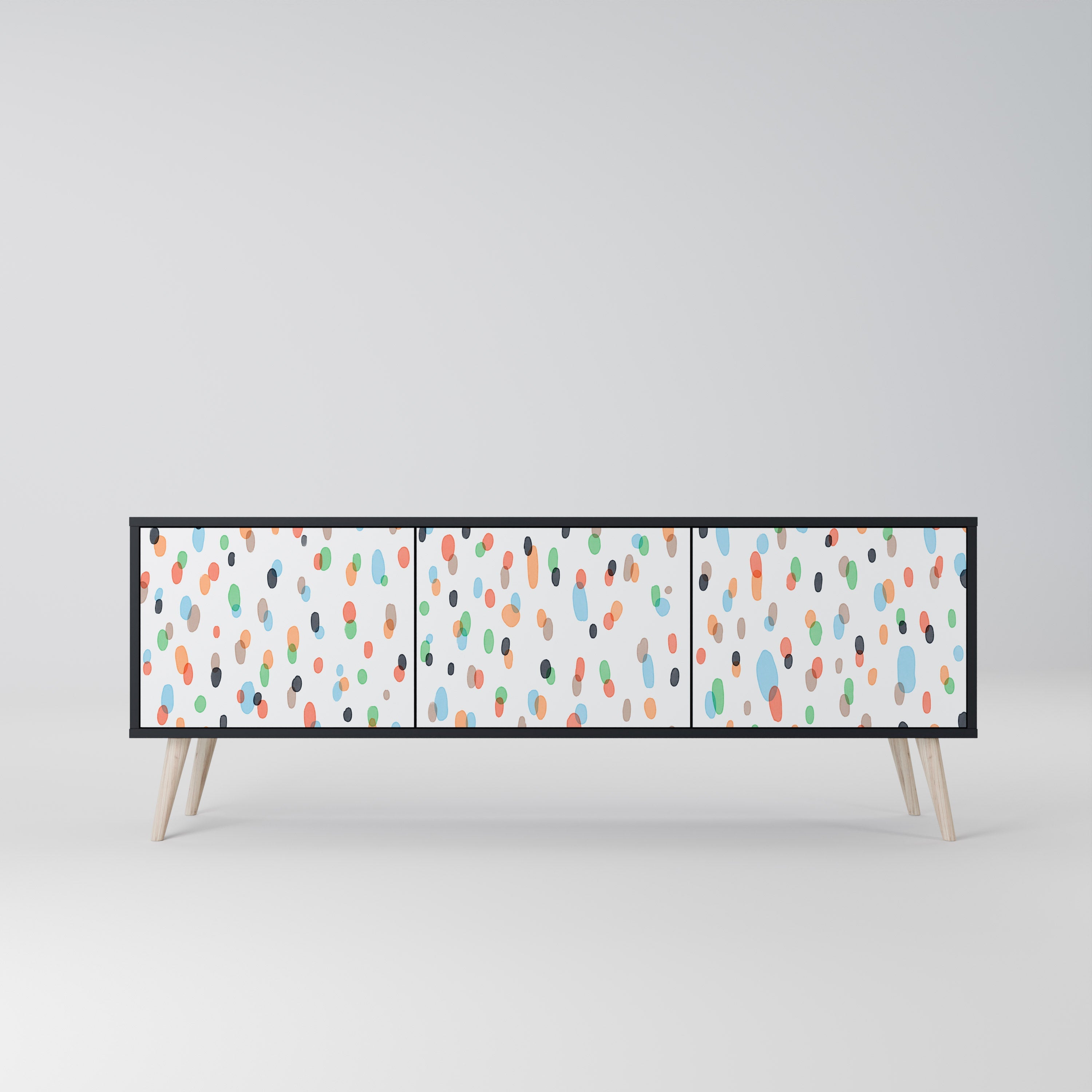 Meuble TV 3 portes ENERGETIC SPOTS finition noire