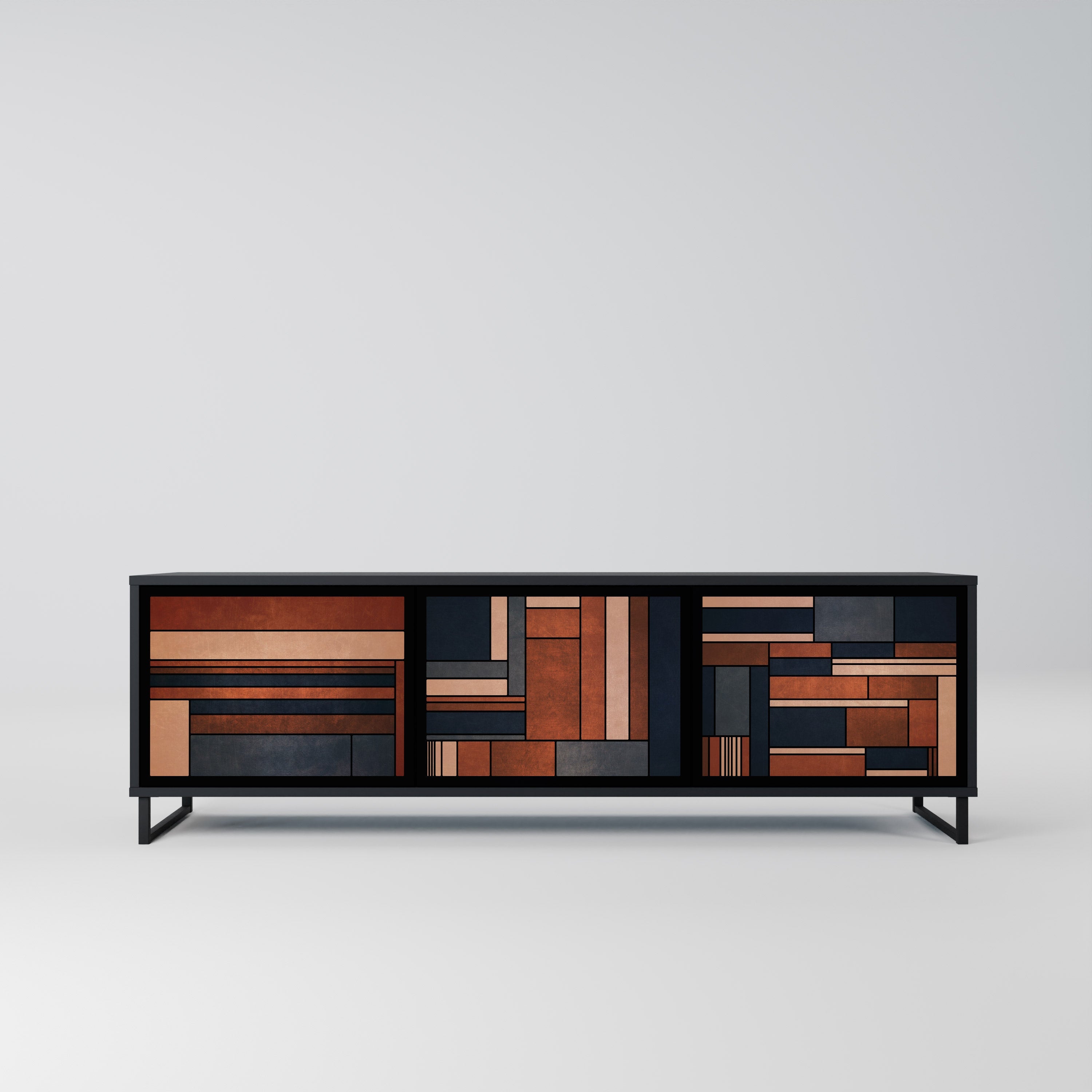 Meuble TV 3 portes INTREPID FORMATION finition noire