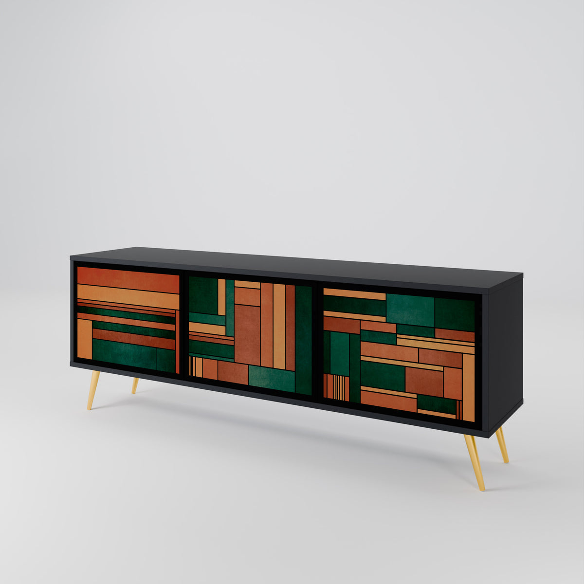 EARTHY FIGURES 3-Door TV Cabinet