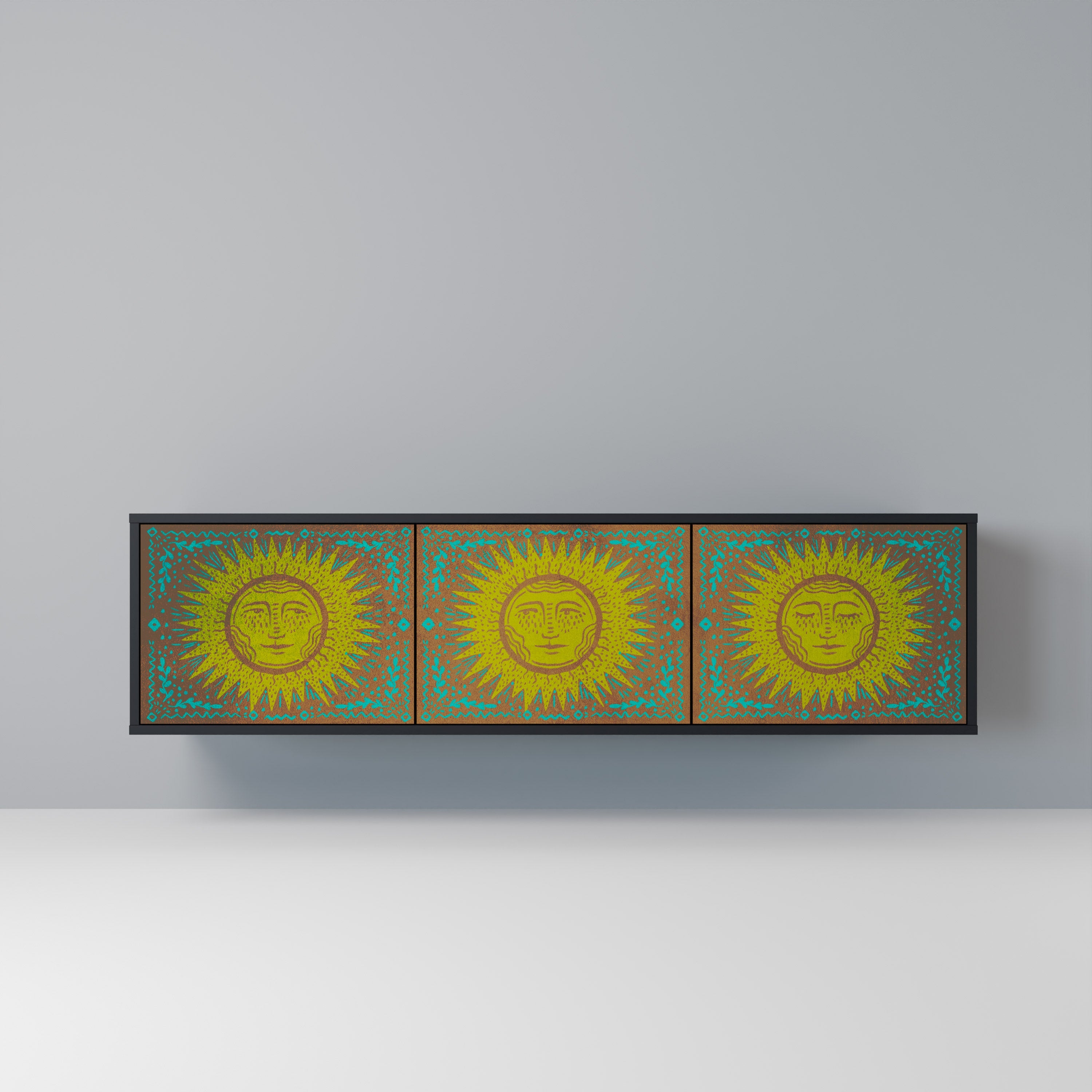 Meuble TV 3 portes SUNSHINE EULOGY finition noire