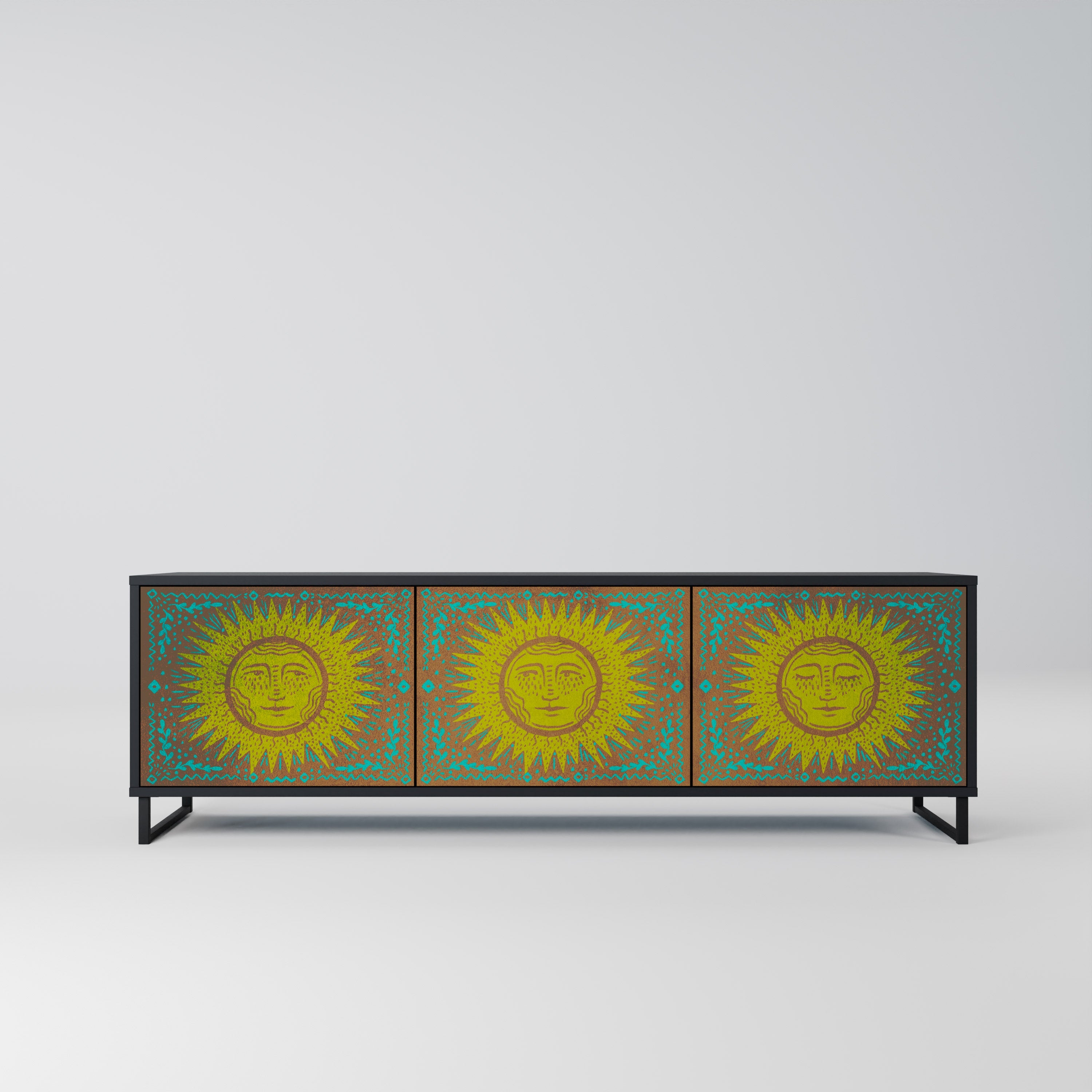 Meuble TV 3 portes SUNSHINE EULOGY finition noire