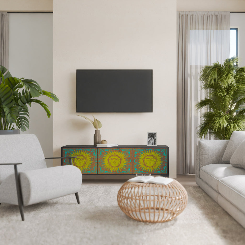 Meuble TV 3 portes SUNSHINE EULOGY finition noire