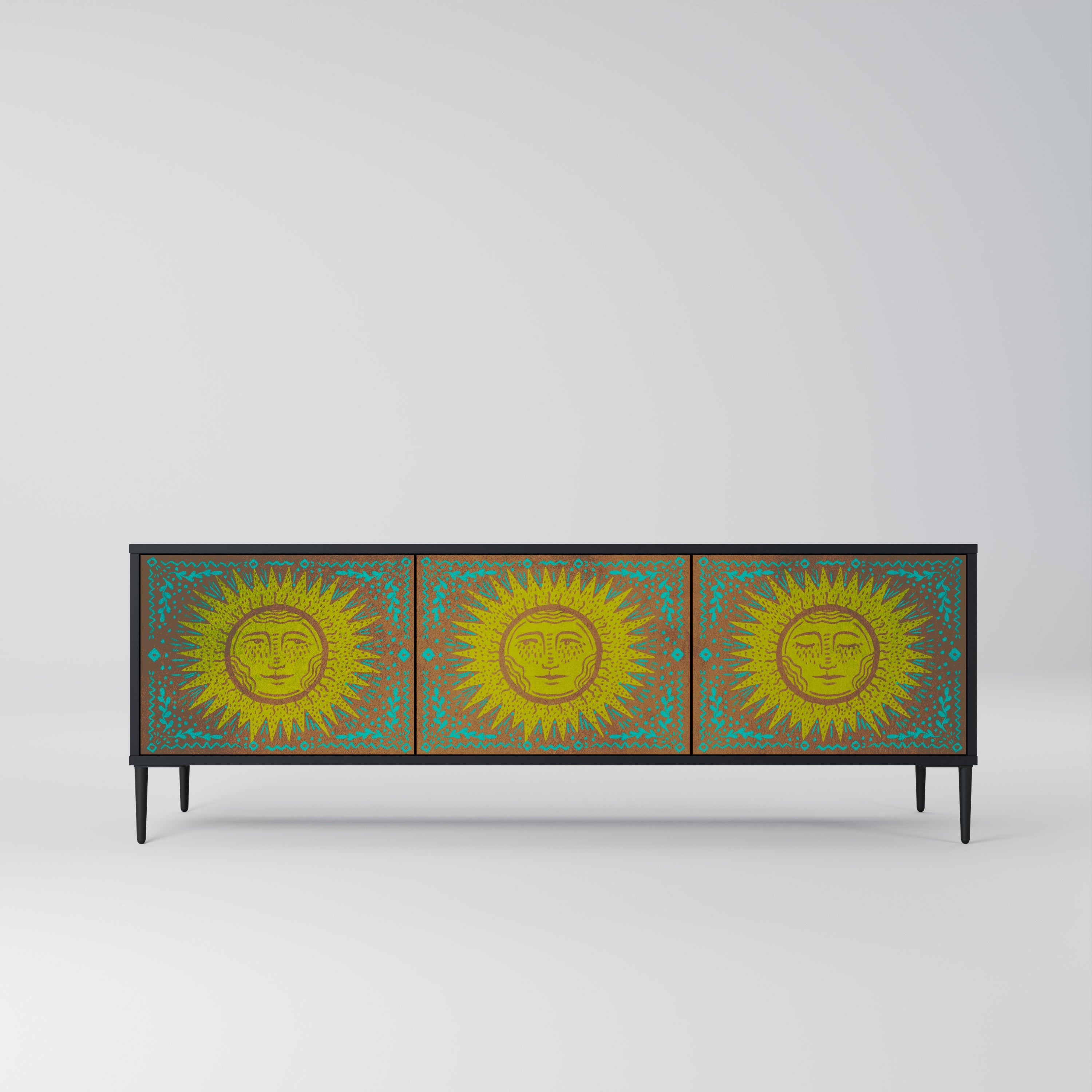 Meuble TV 3 portes SUNSHINE EULOGY finition noire