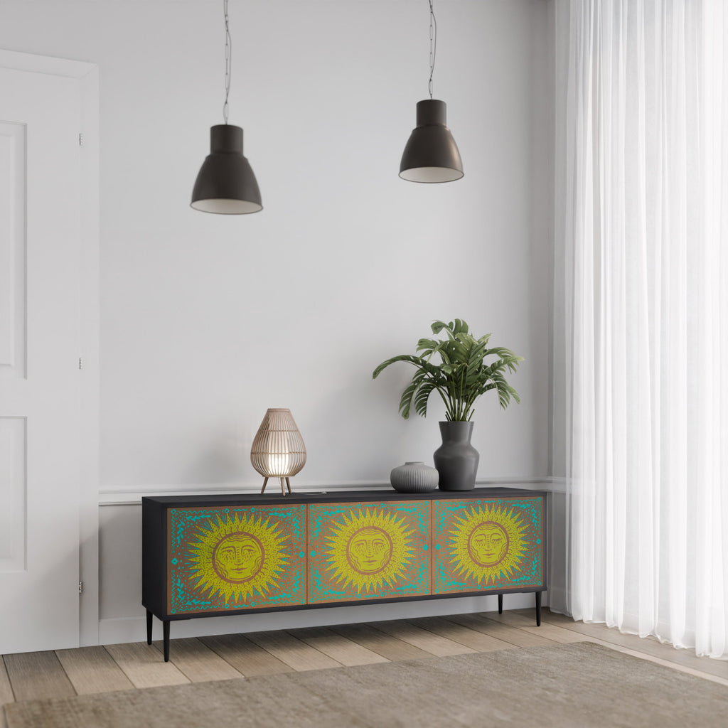 Meuble TV 3 portes SUNSHINE EULOGY finition noire