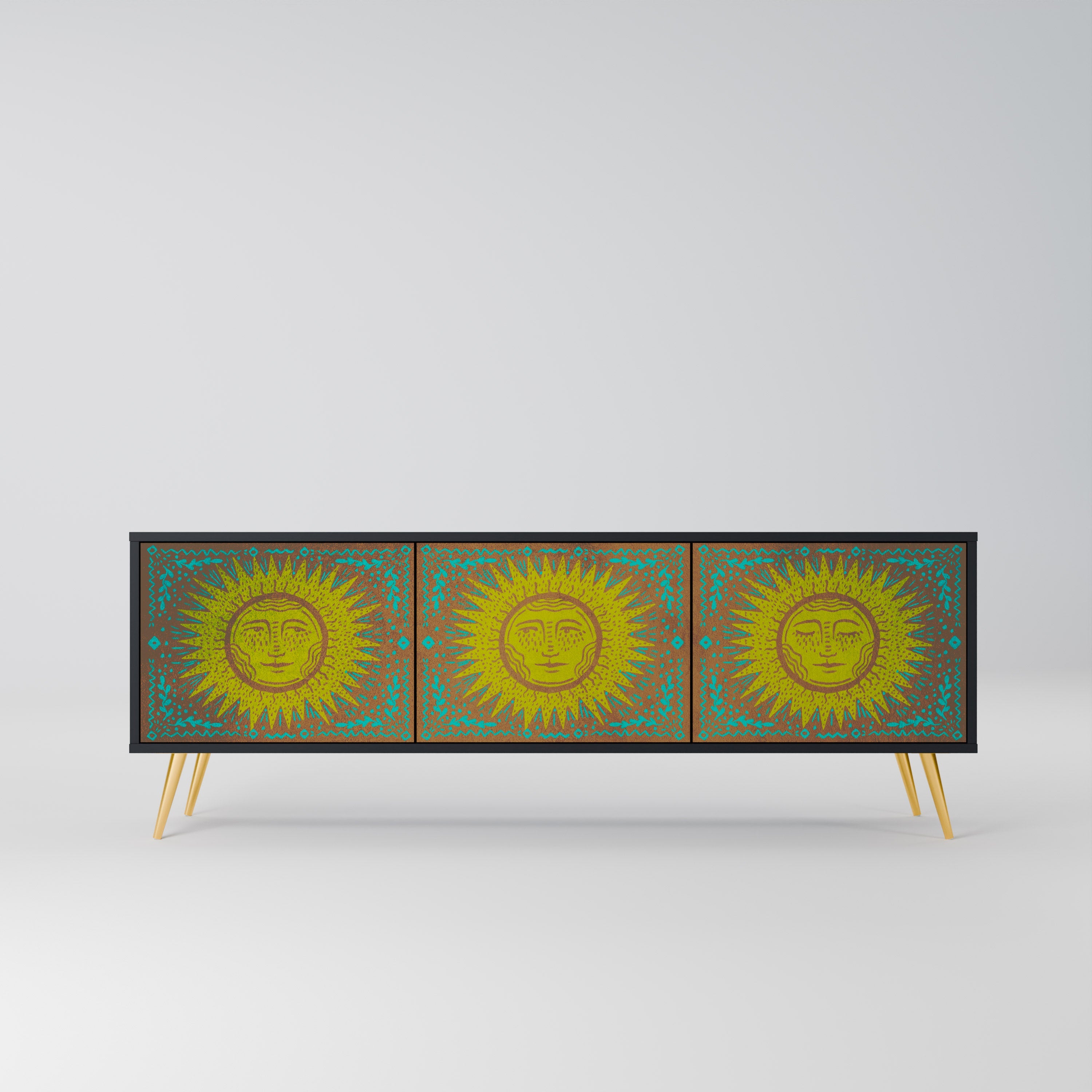 Meuble TV 3 portes SUNSHINE EULOGY finition noire