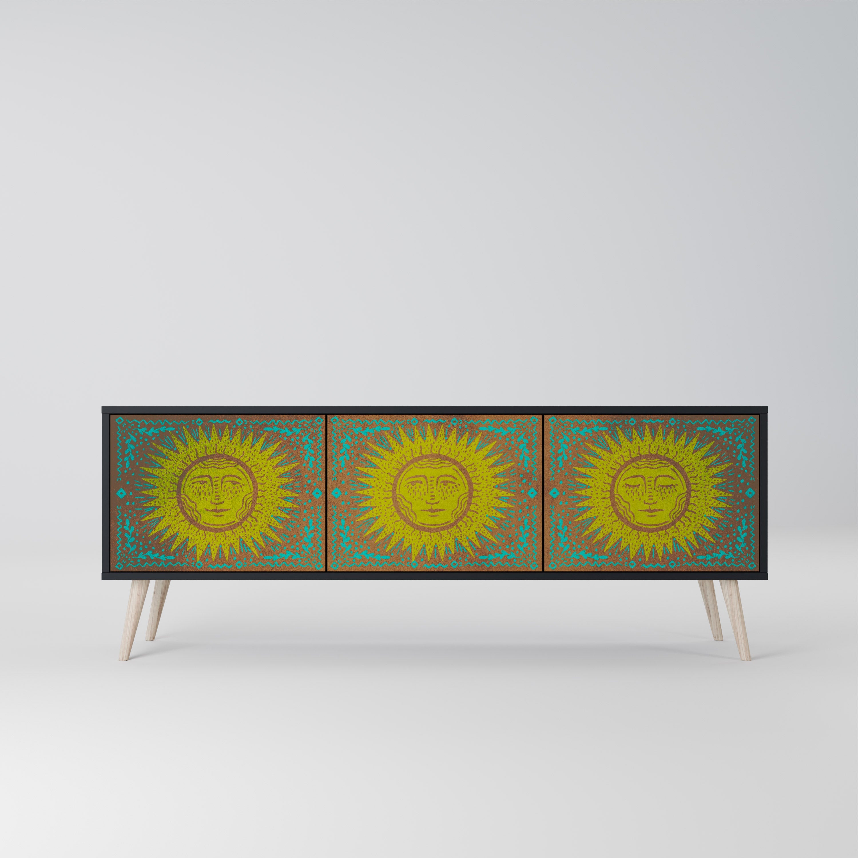 Meuble TV 3 portes SUNSHINE EULOGY finition noire