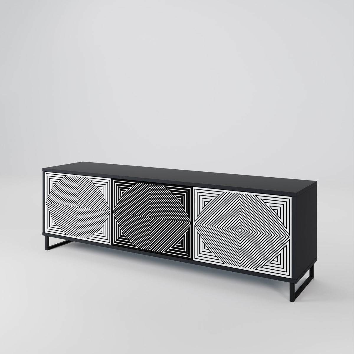 POLYGON ILLUSION 3-Door TV Cabinet
