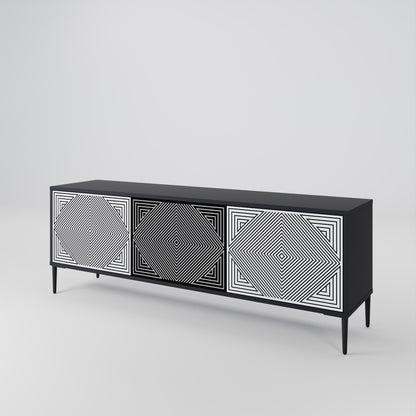 POLYGON ILLUSION 3-Door TV Cabinet