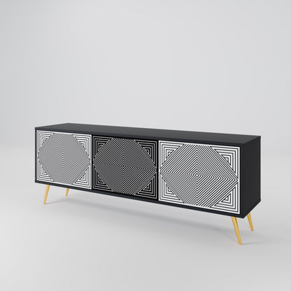 POLYGON ILLUSION 3-Door TV Cabinet