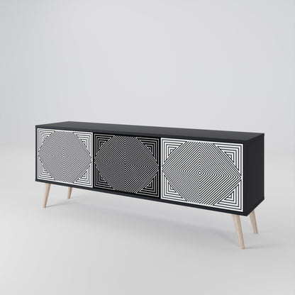 POLYGON ILLUSION 3-Door TV Cabinet