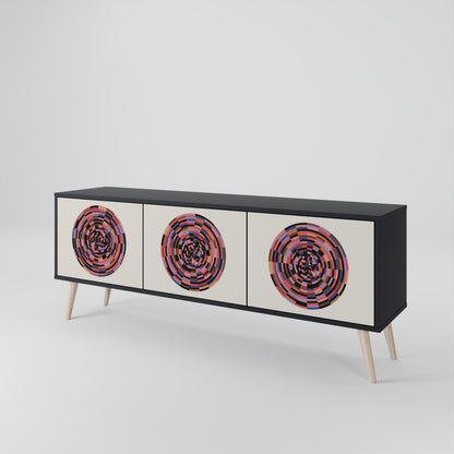 BROWN CIRCLES 3-Door TV Cabinet