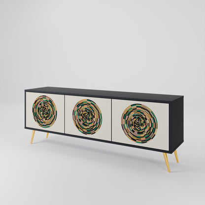 GREEN CIRCLES 3-Door TV Cabinet